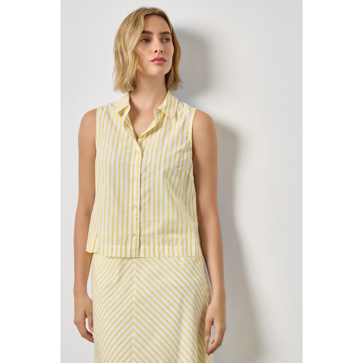 Striped Sleeveless Shirt - Sunflower Stripe