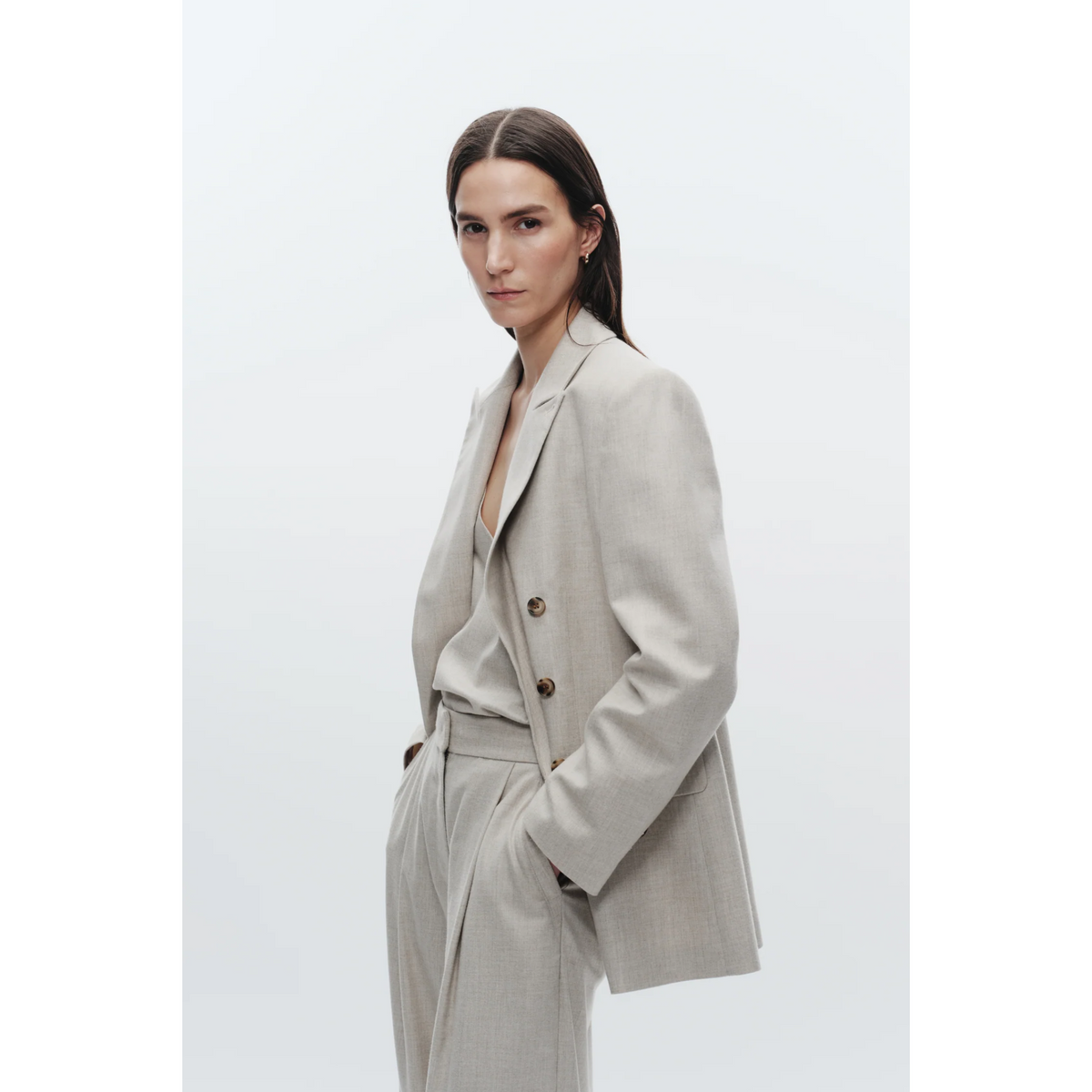 Sullivan Double Breasted Blazer - Oatmeal