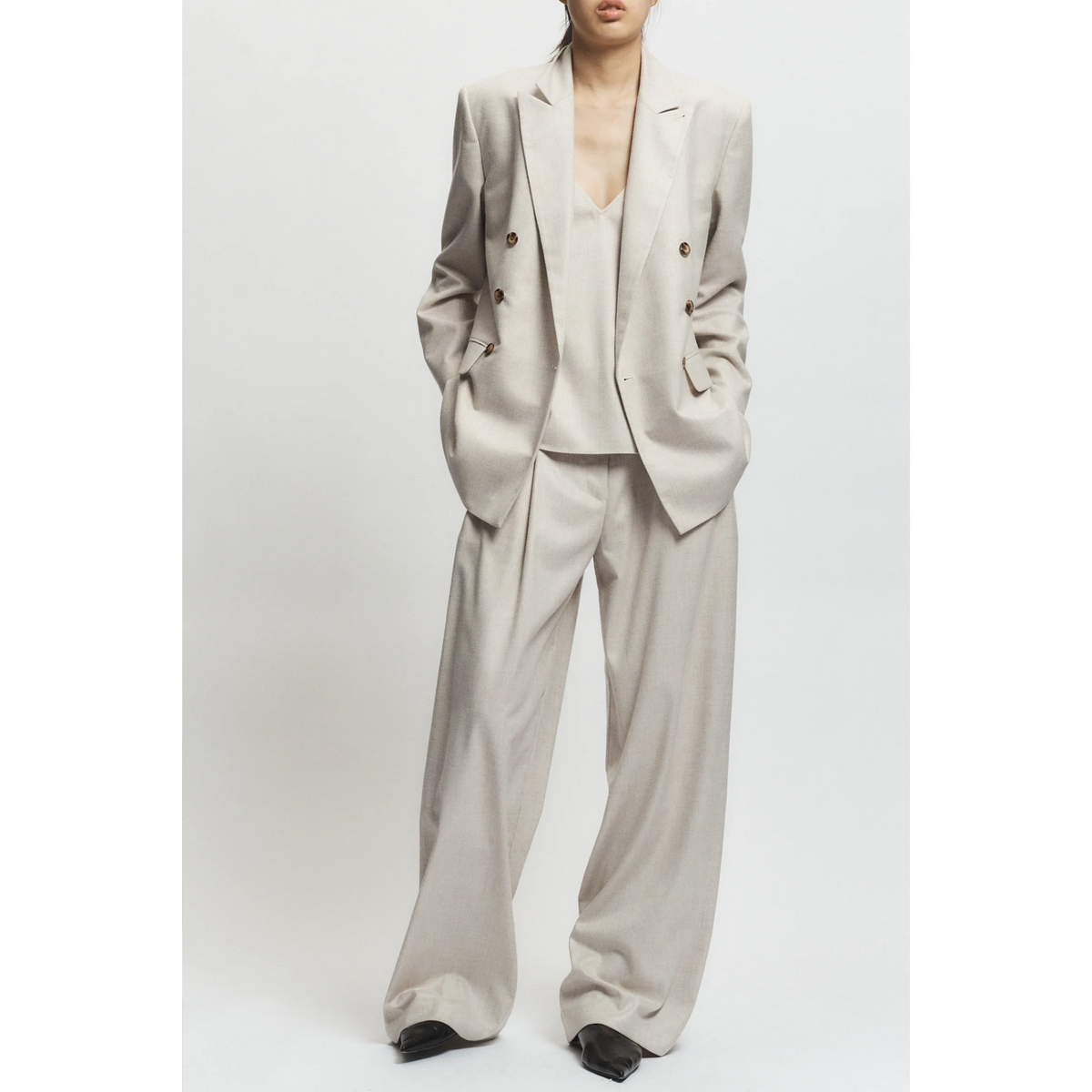 Sullivan Double Breasted Blazer - Oatmeal