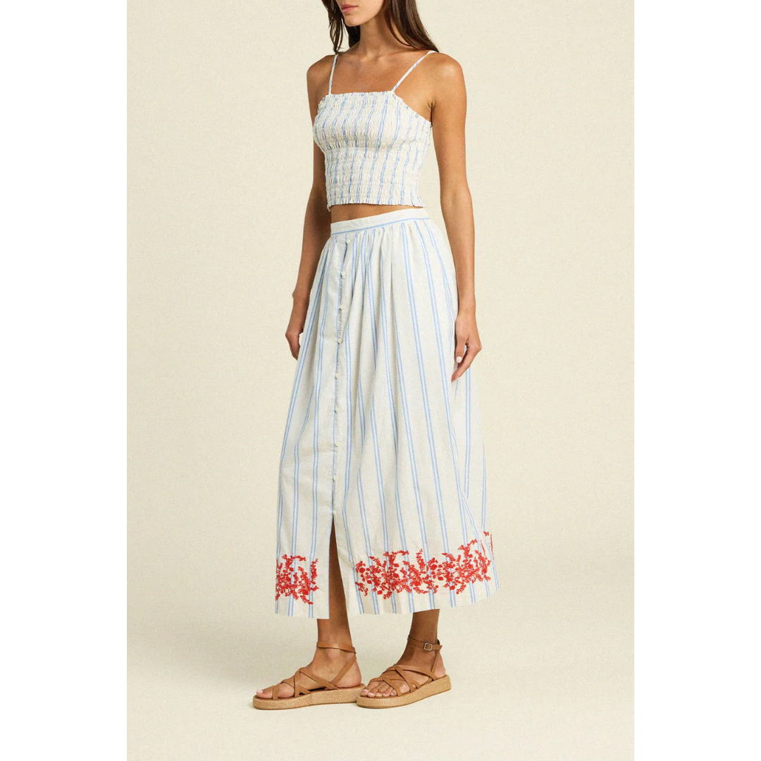 Summer Top - Cerulean Stripe