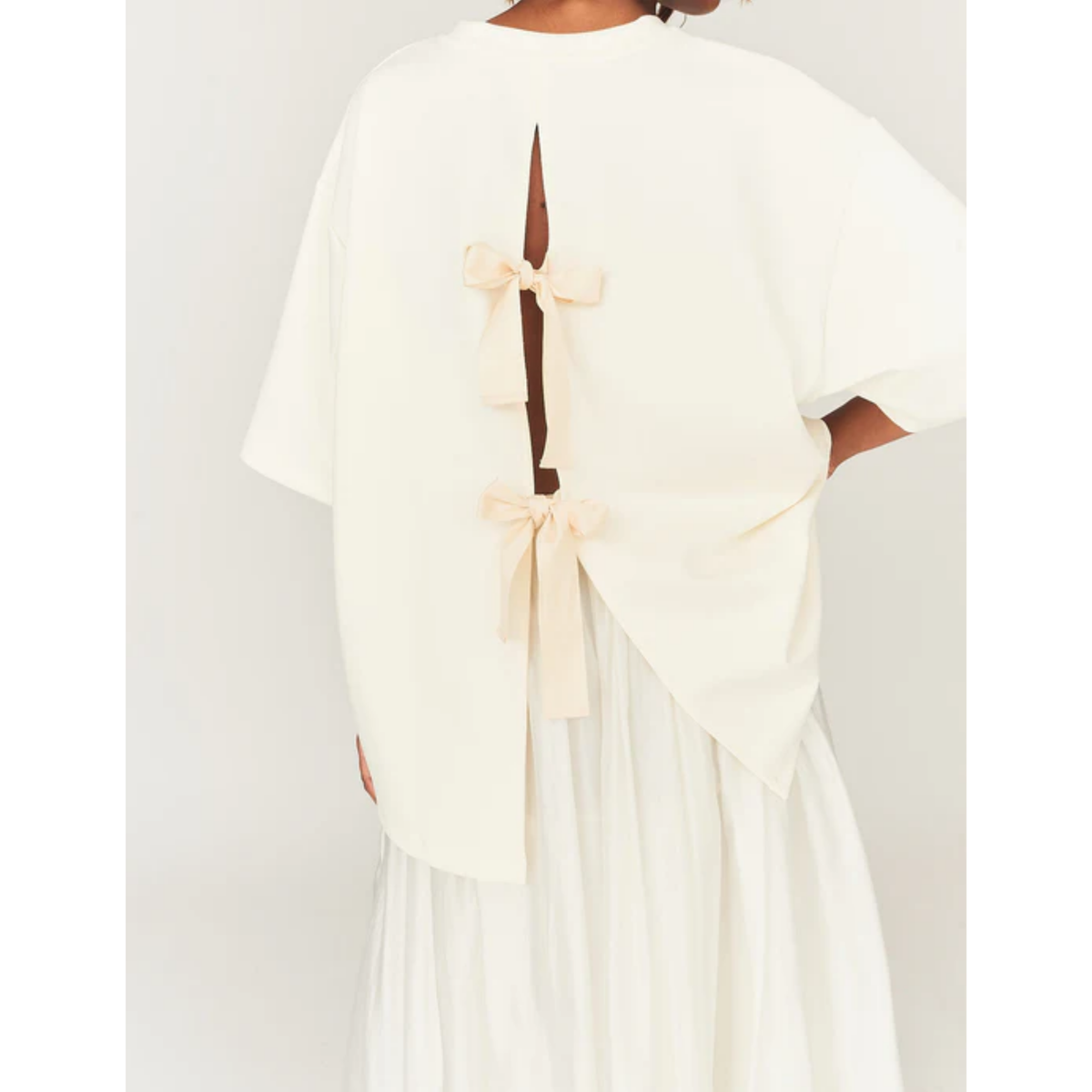 TG Bow Tee - Cream