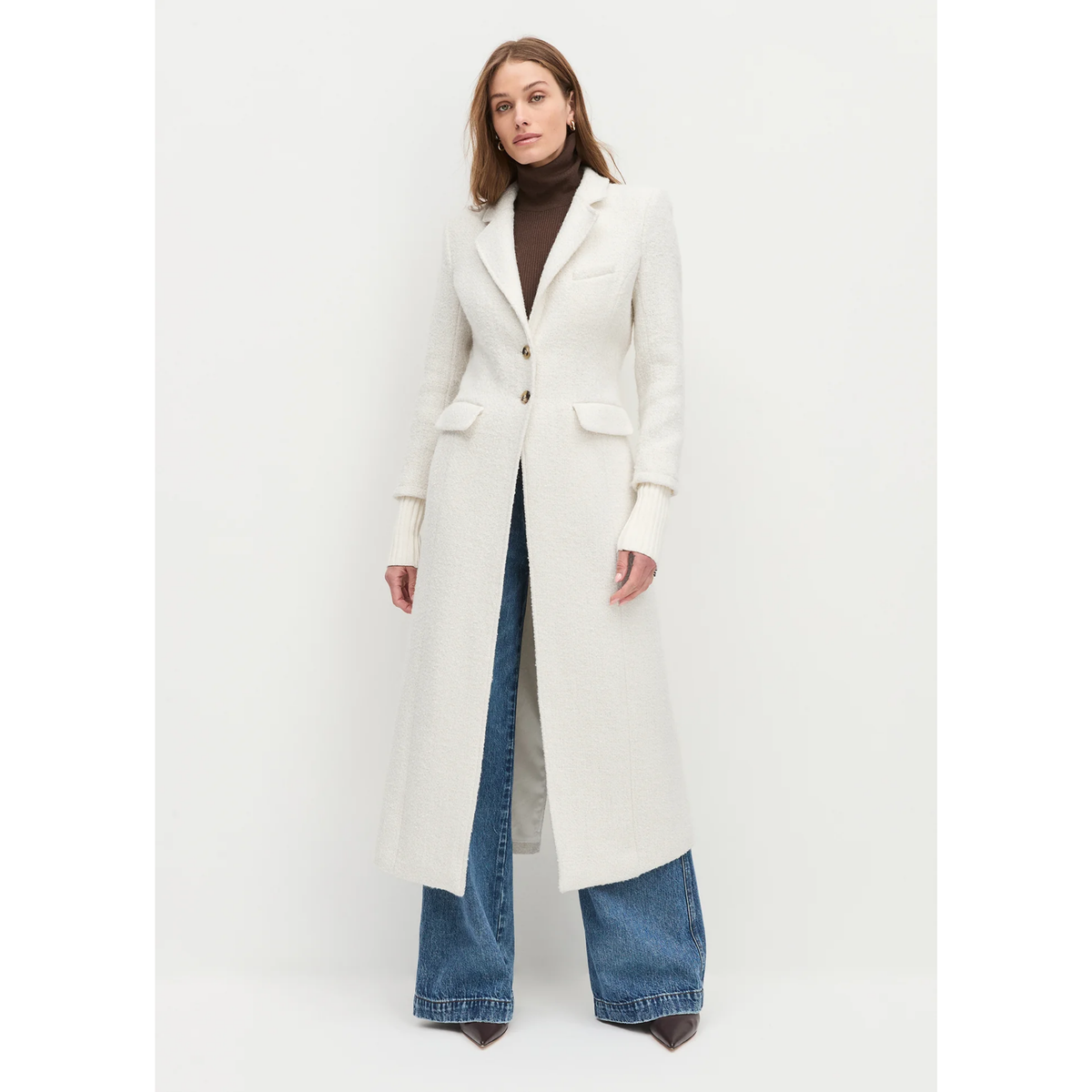 The City Coat - White Boucle