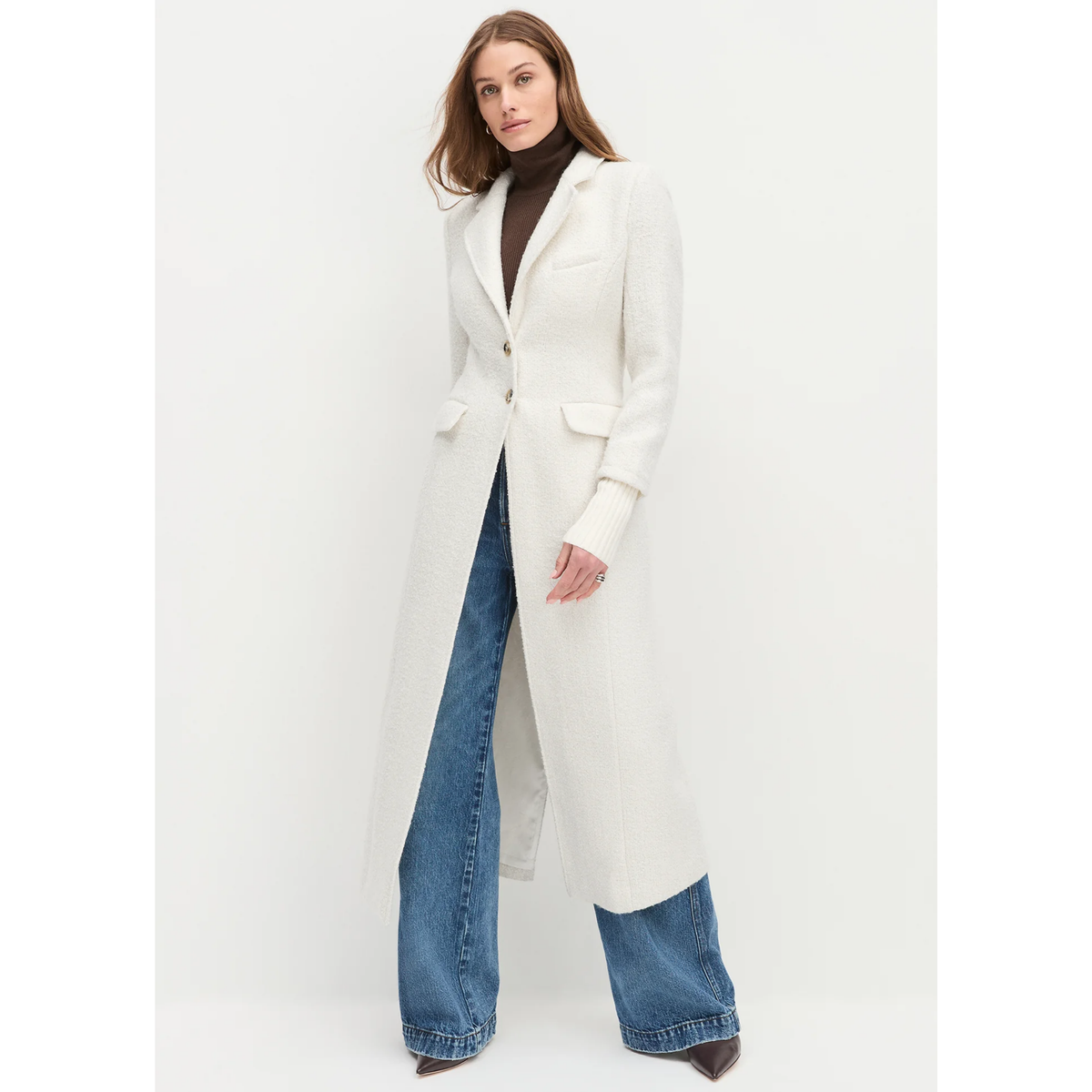 The City Coat - White Boucle