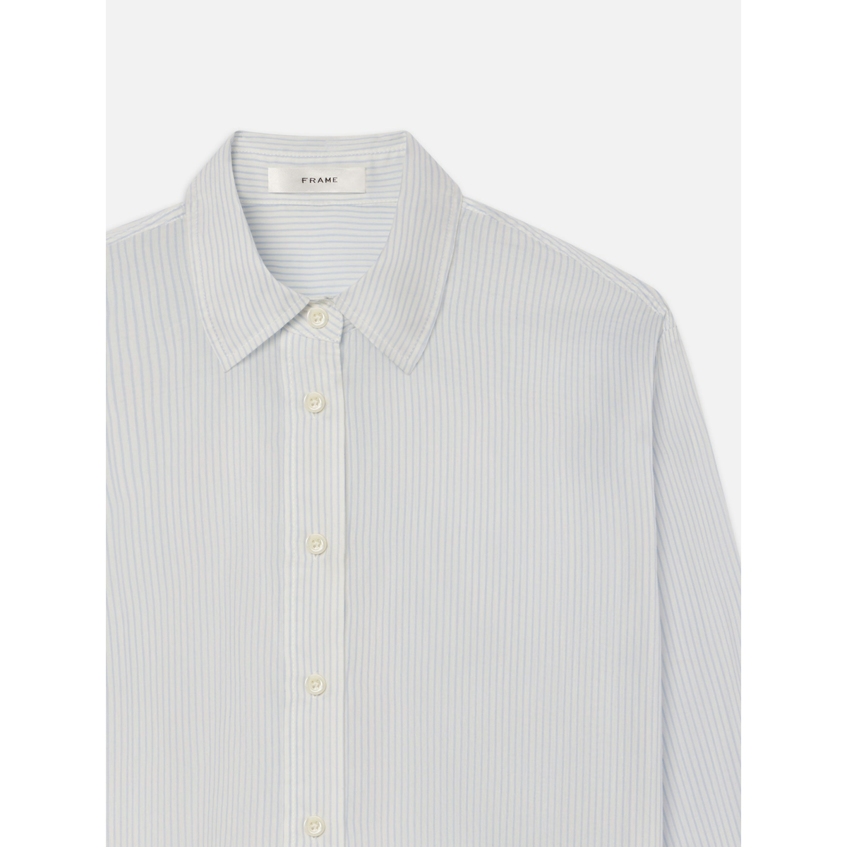 The Curved Hem Shirt - Light Chambray Multi