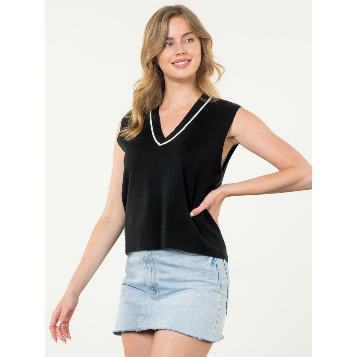 Black and Cream Vest