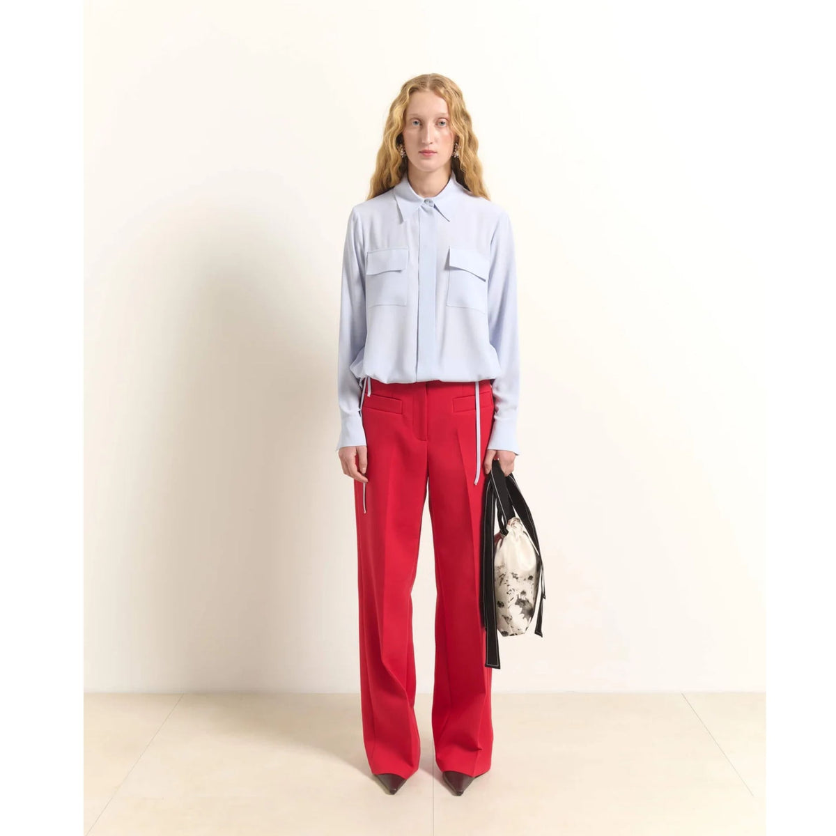 Tailored Trousers With Pockets - Red