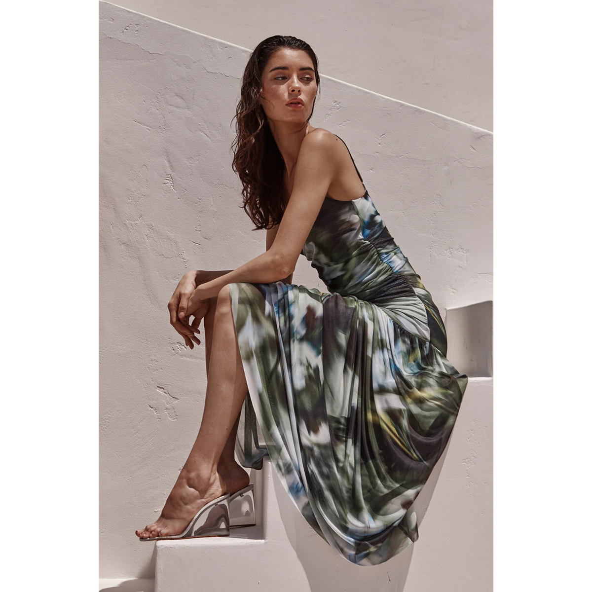 Tala Dress - Blurred Casablanca Lily Mesh