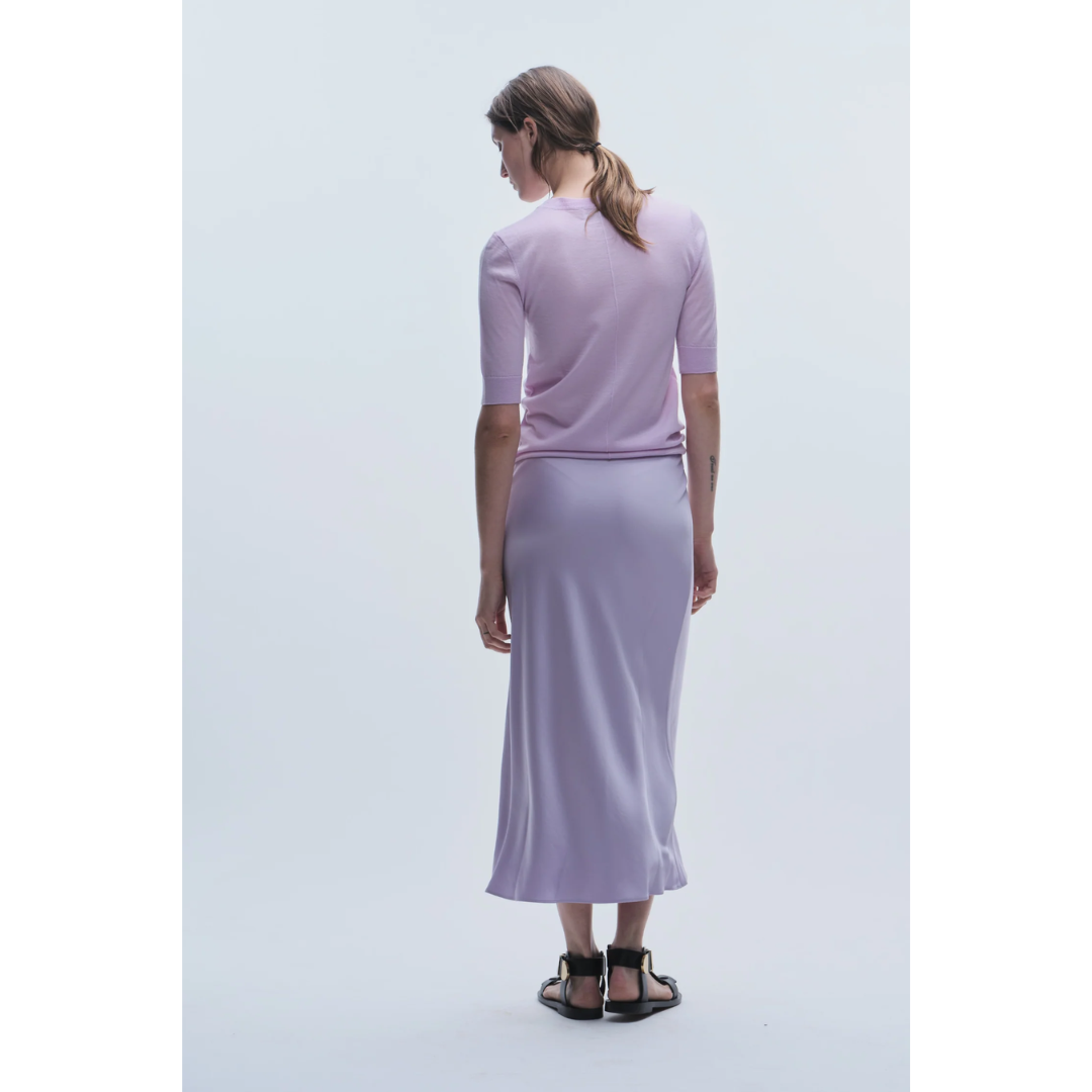 Talia Charmeuse Maxi Skirt - Lilac