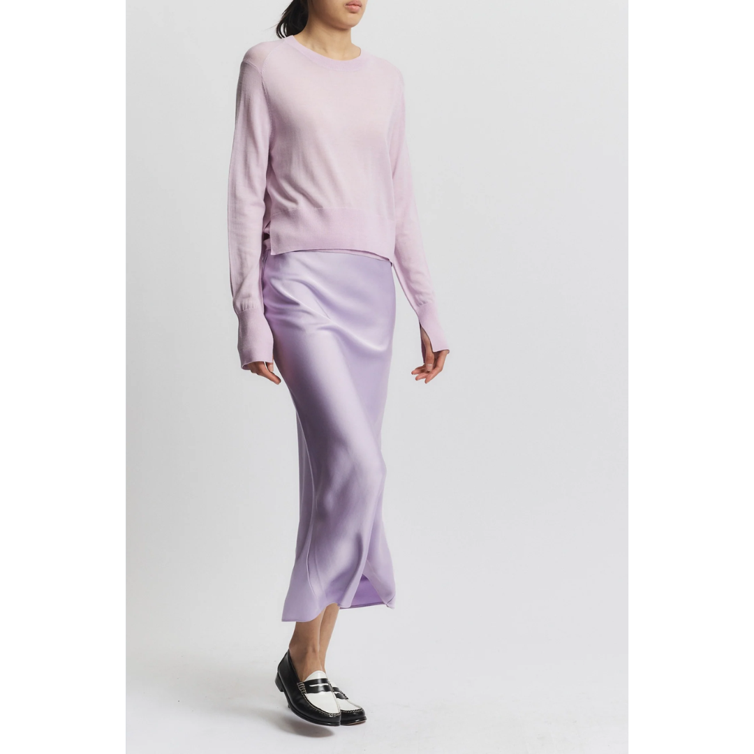 Talia Charmeuse Maxi Skirt - Lilac