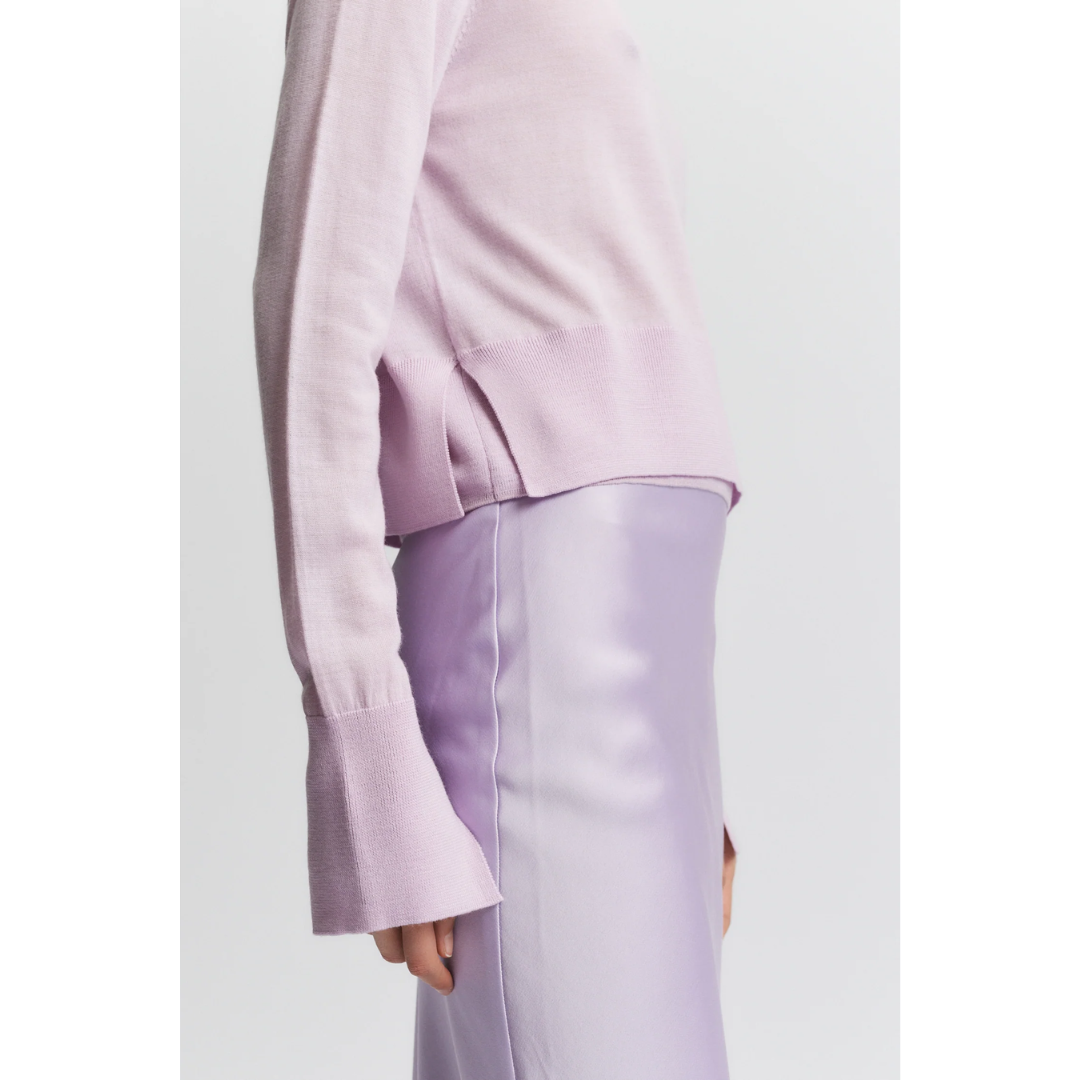 Talia Charmeuse Maxi Skirt - Lilac