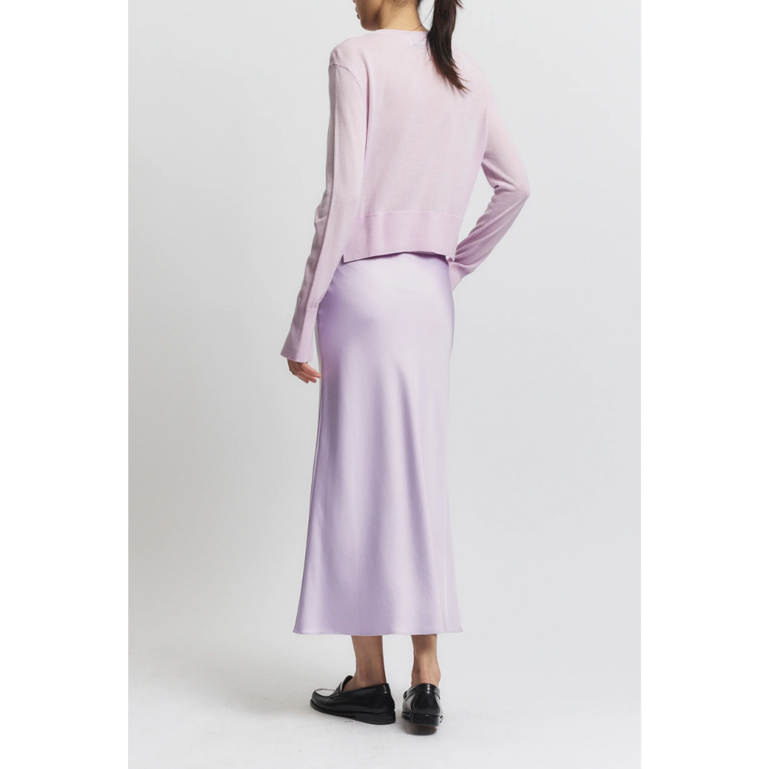 Talia Charmeuse Maxi Skirt - Lilac
