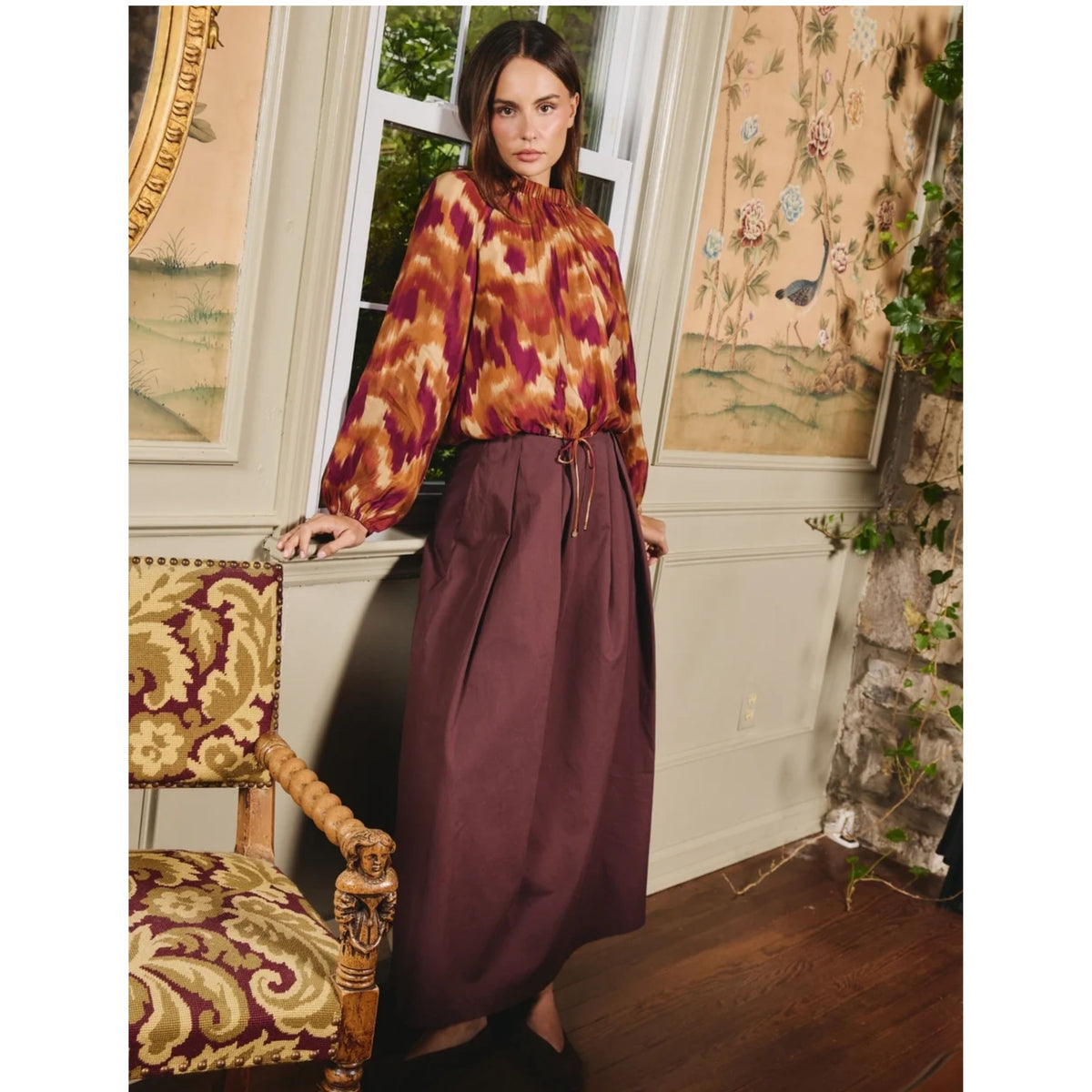 Tate Top - Amber Brush Print