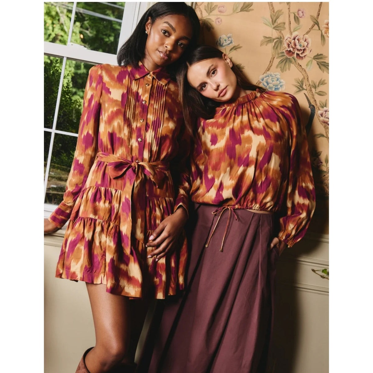 Tate Top - Amber Brush Print