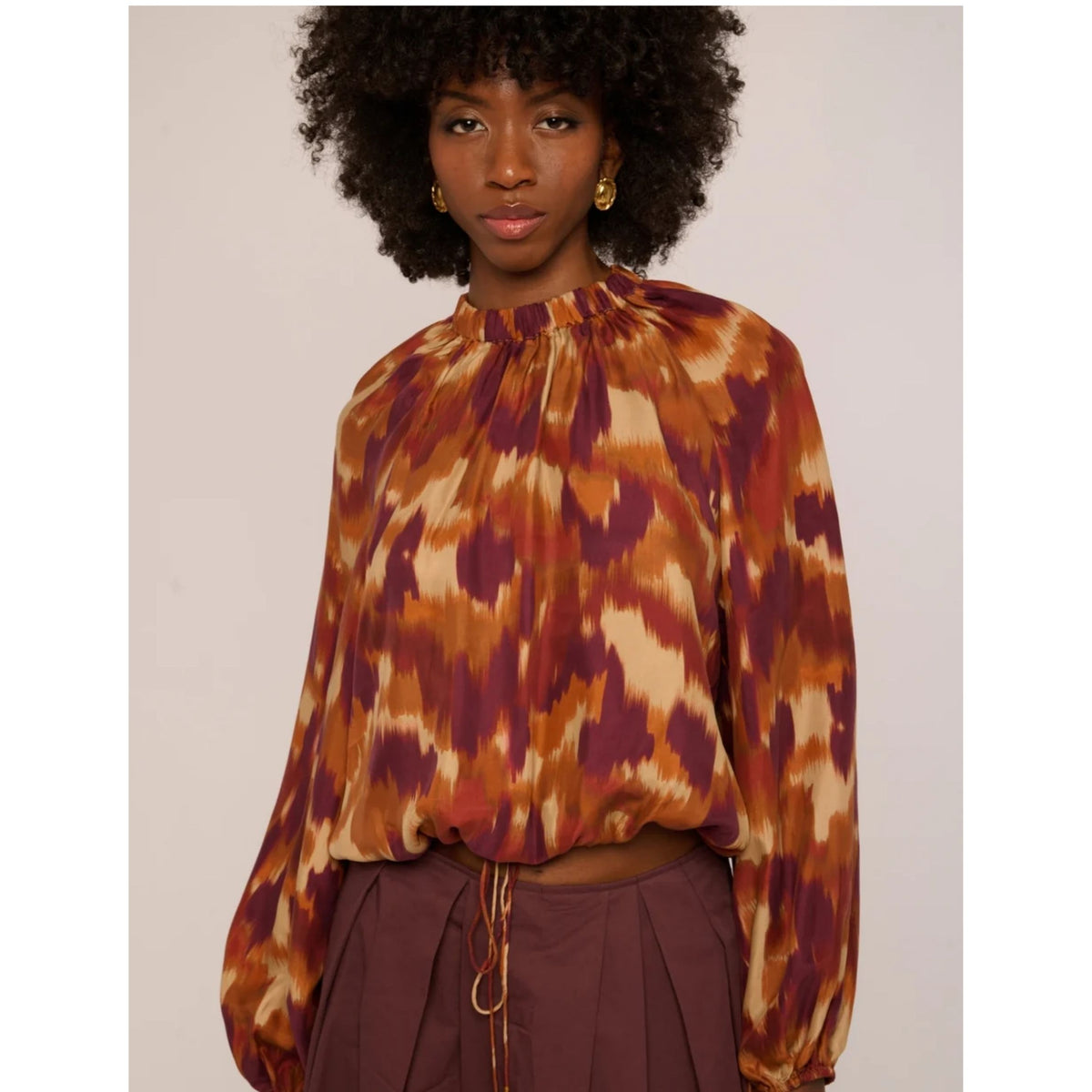 Tate Top - Amber Brush Print