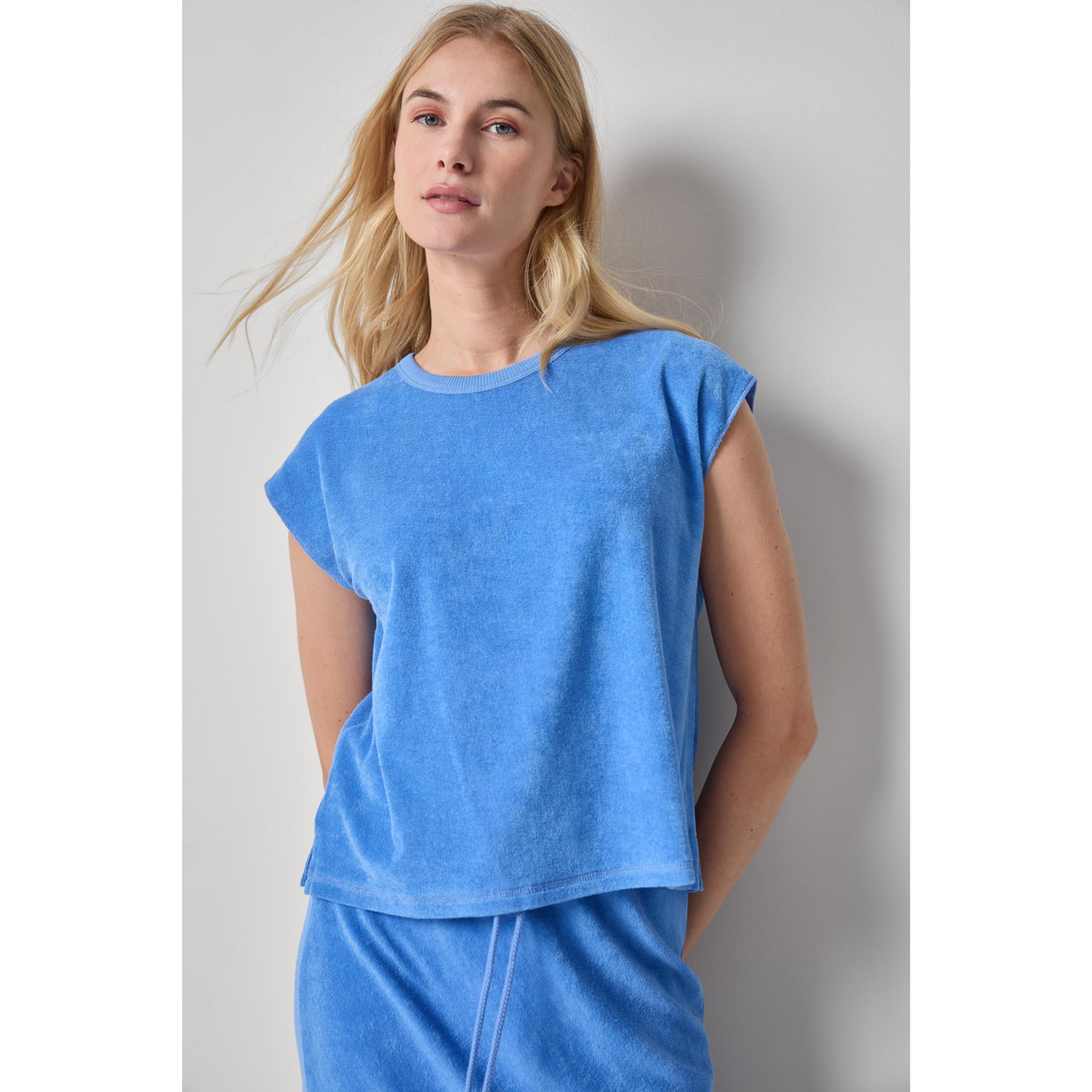 Terry Boxy Sleeveless Top - Ultramarine