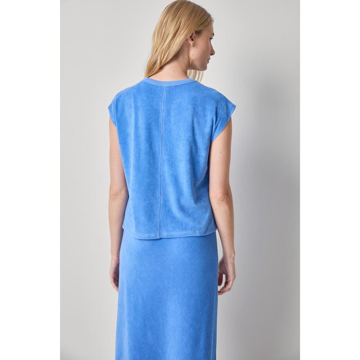 Terry Boxy Sleeveless Top - Ultramarine