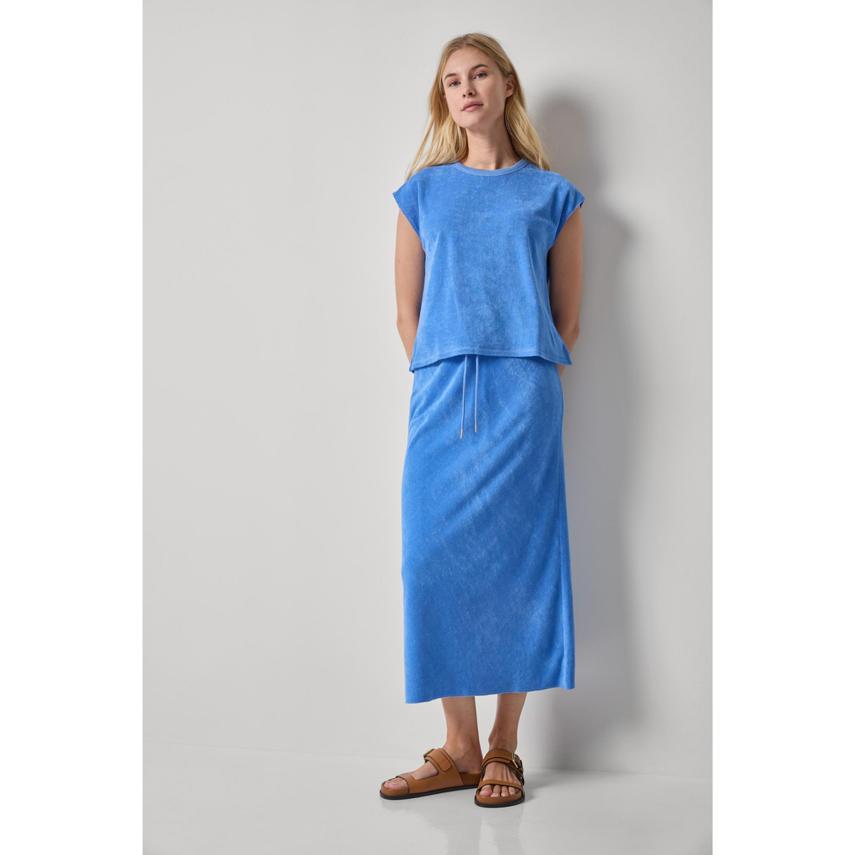 Terry Boxy Sleeveless Top - Ultramarine