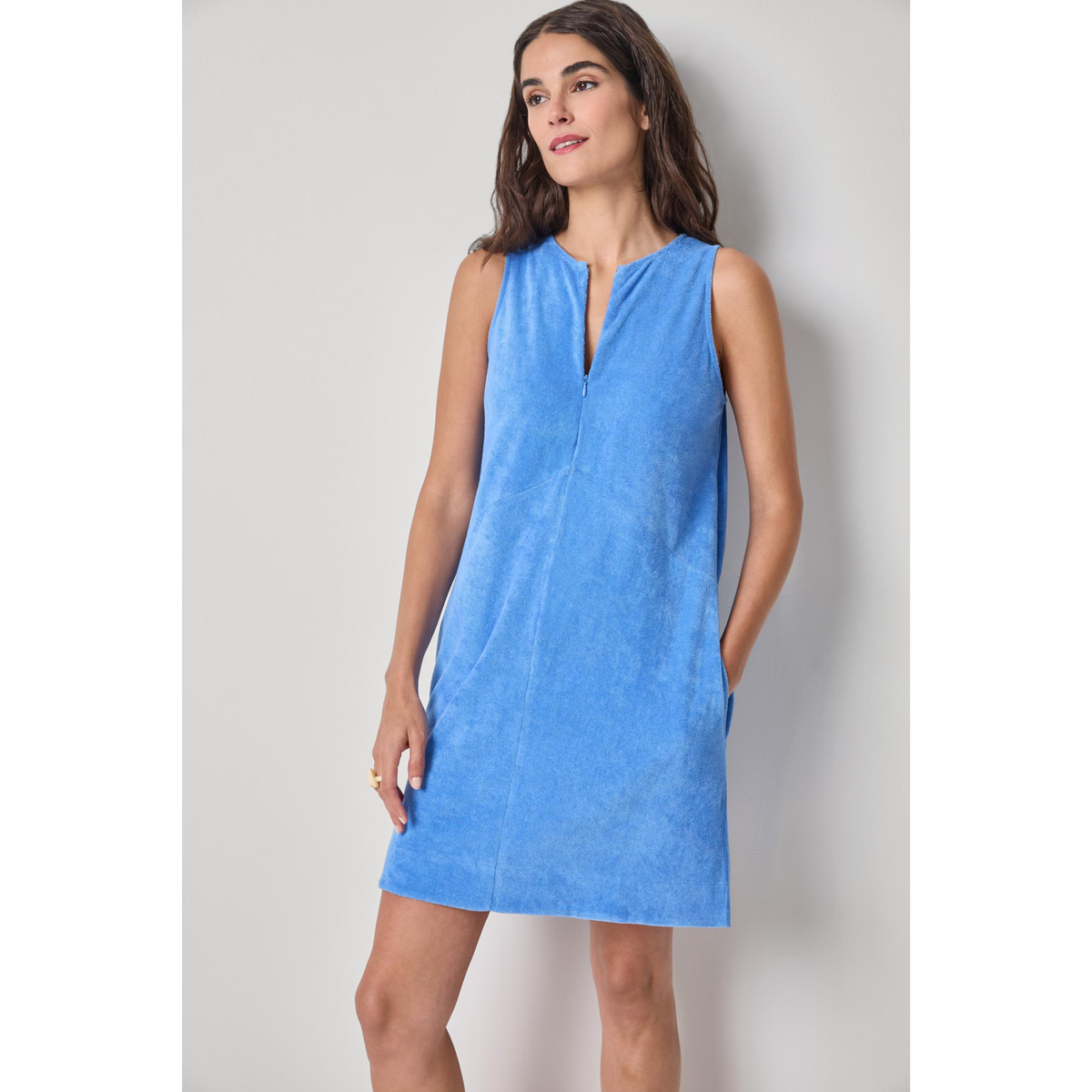 Terry Zip Dress - Ultramarine