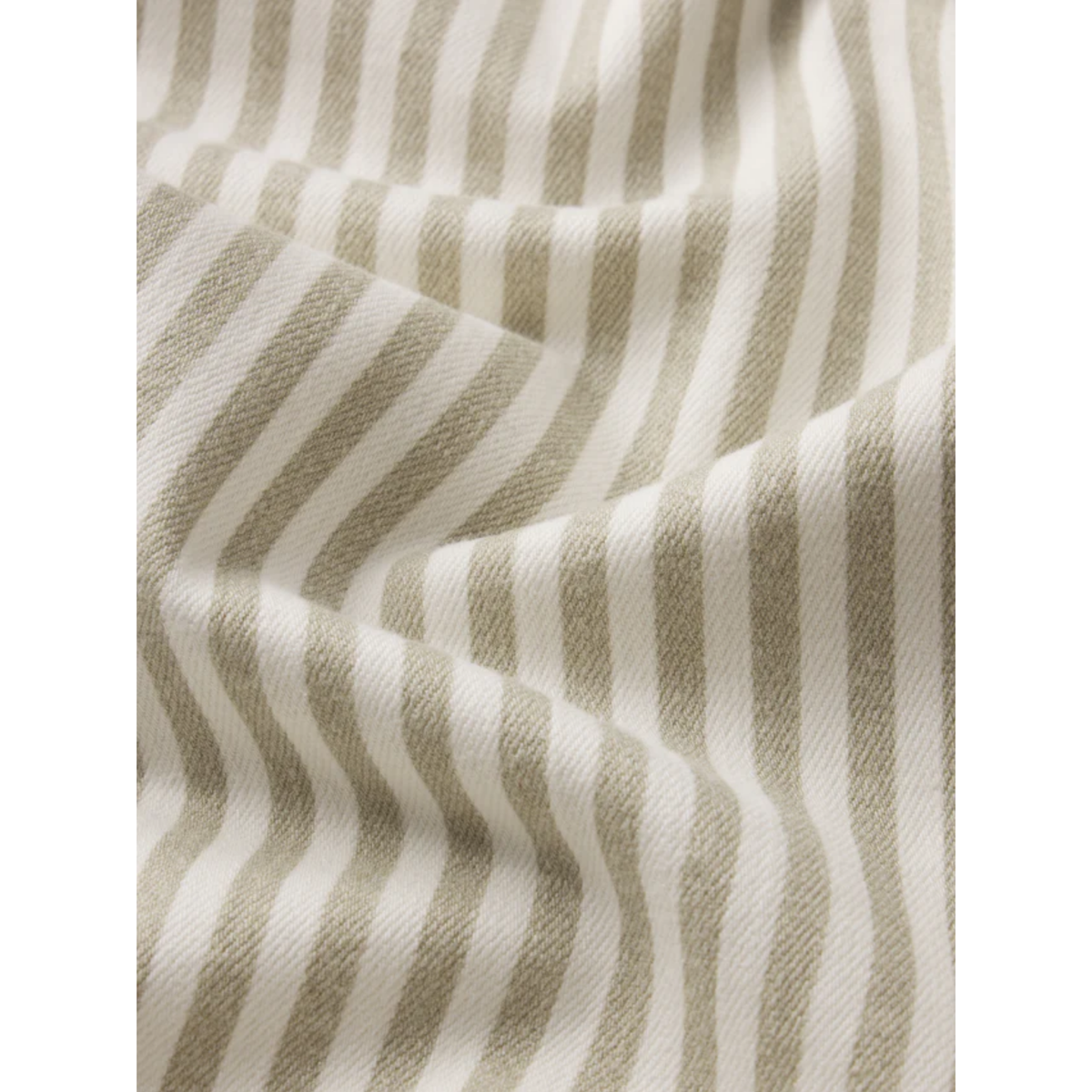 Close-up of beige and white striped fabric
