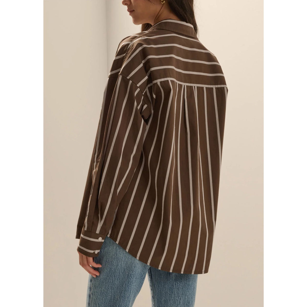 The Beau Shirt - Ganache White Stripe