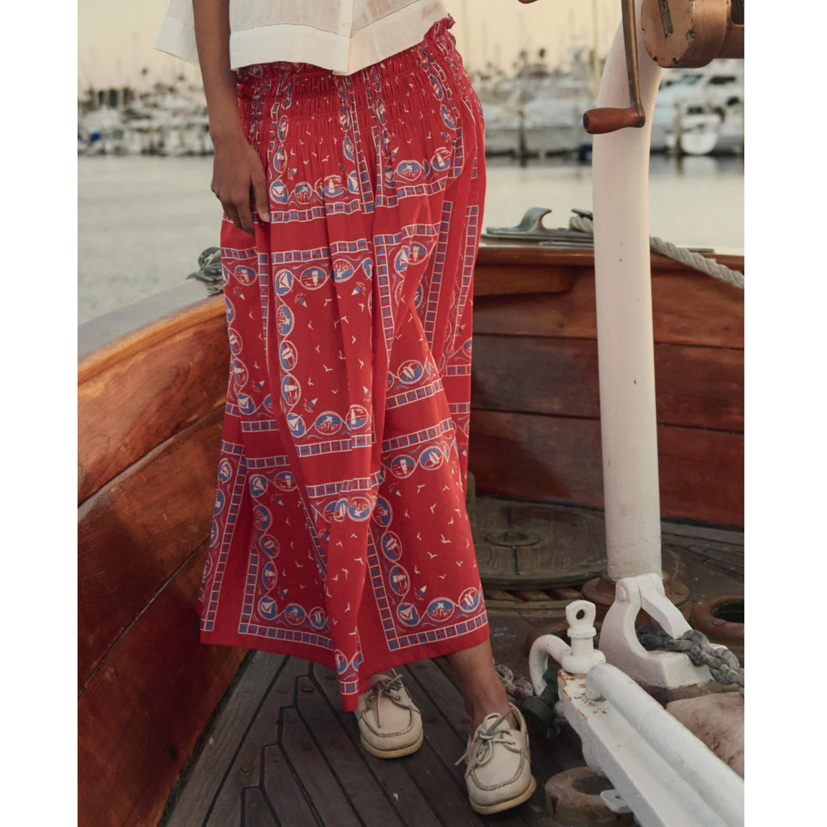 The Canary Skirt - Red Sailboat Bandana
