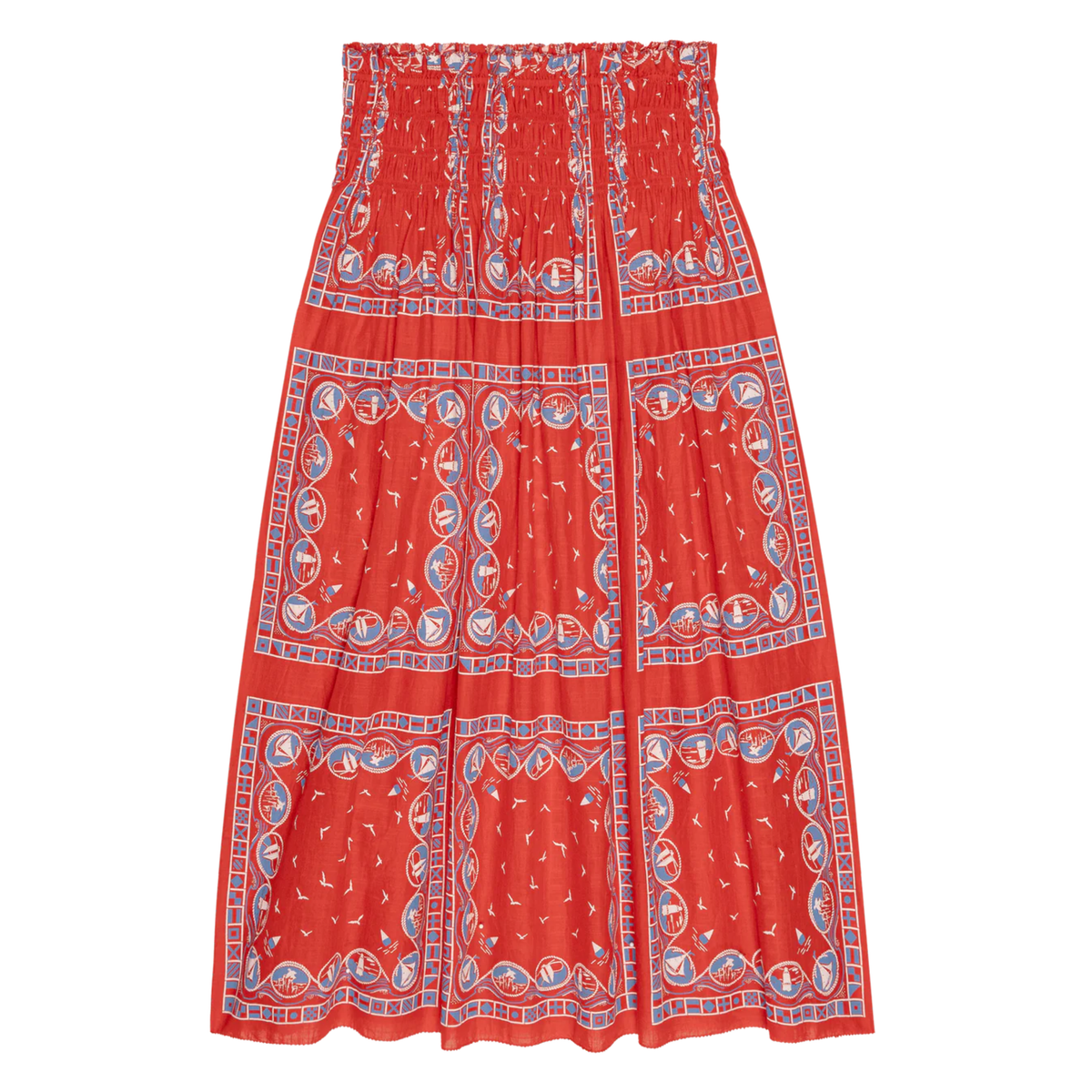 The Canary Skirt - Red Sailboat Bandana