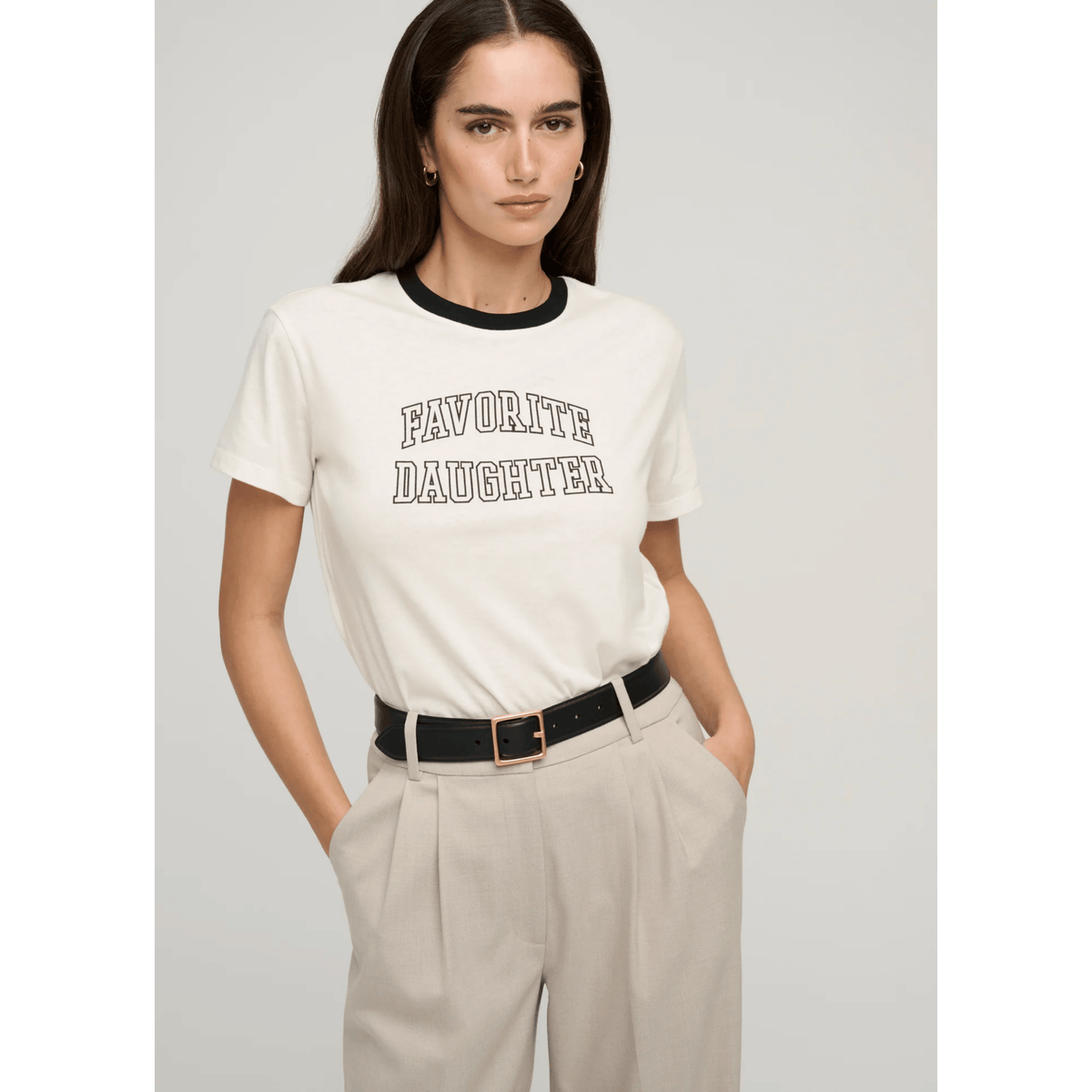 The Collegiate Classic Tee - Ivory Black