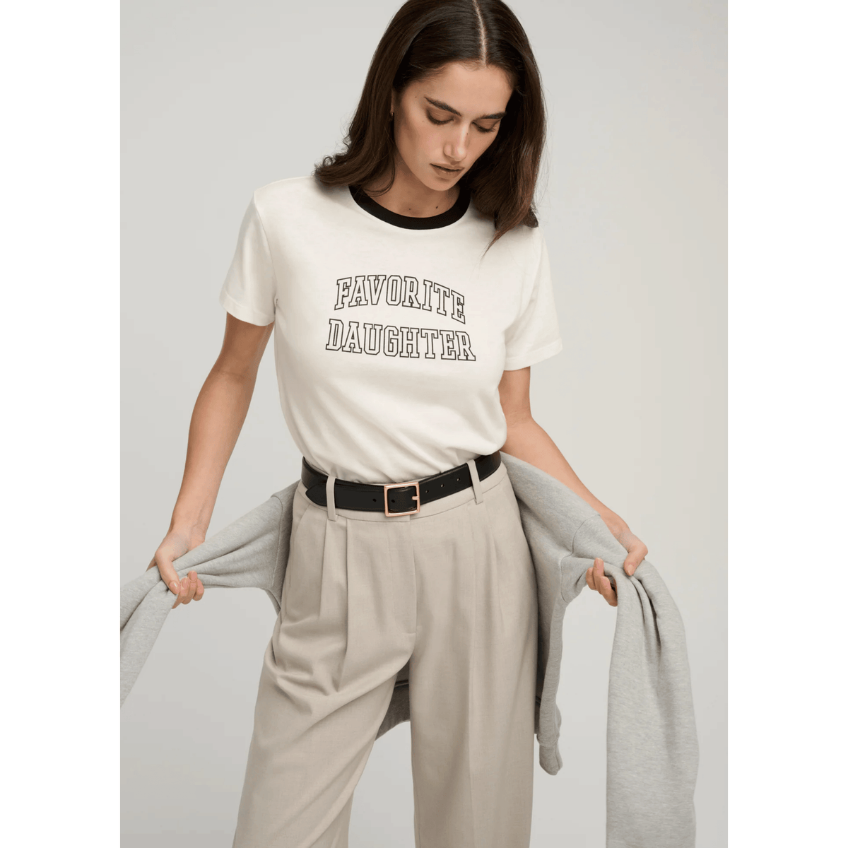 The Collegiate Classic Tee - Ivory Black