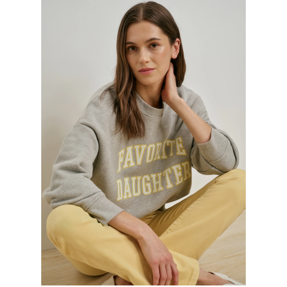 The Collegiate Sweatshirt - Heather Grey and Golden