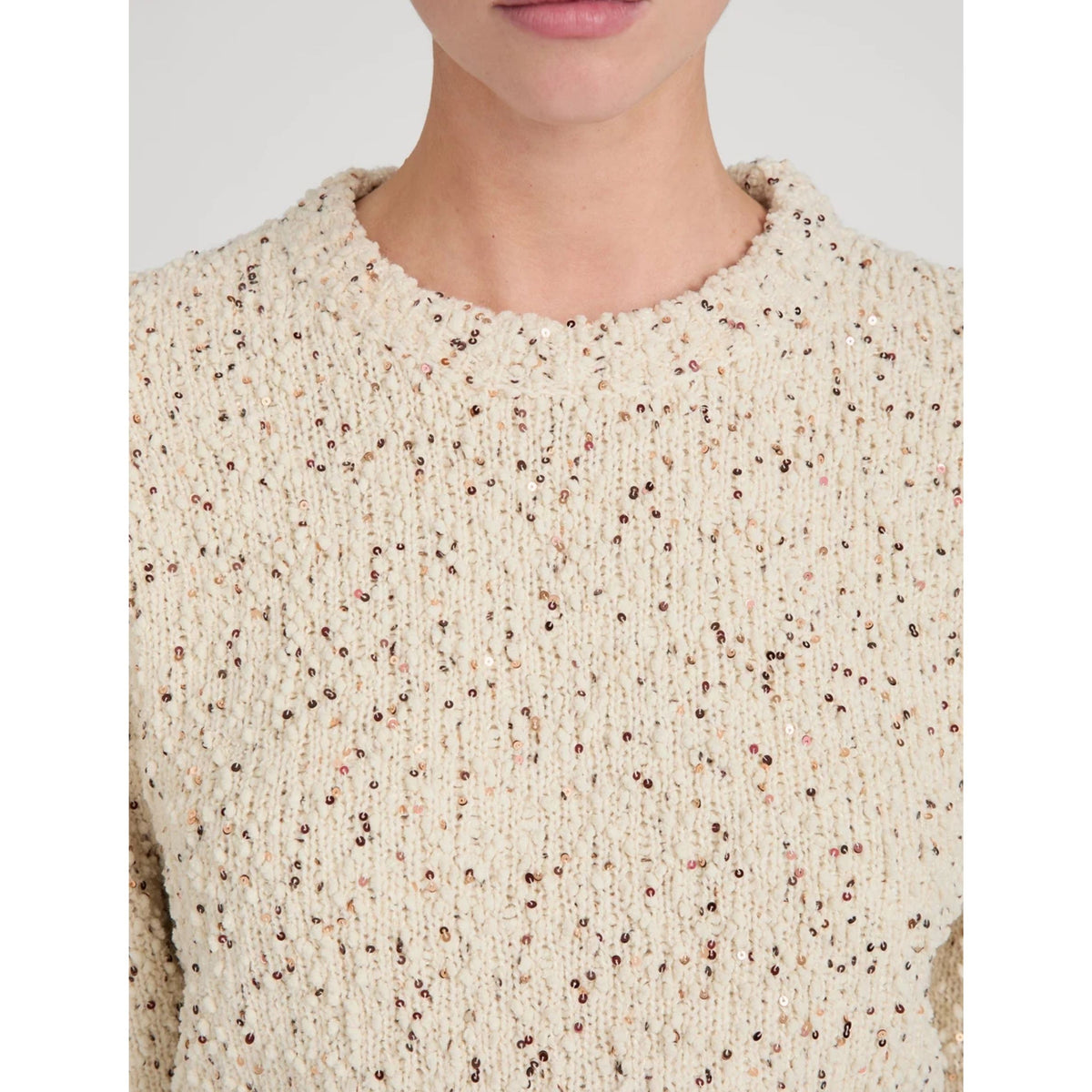 The Confetti Short Sleeve Sweater - Cream