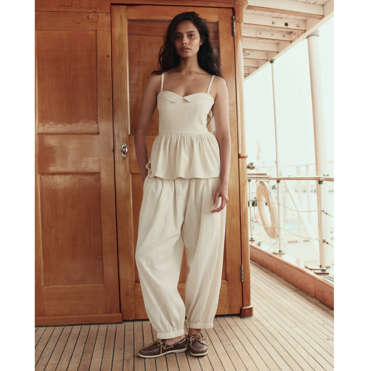 The Elastic Blouson Pant - Natural