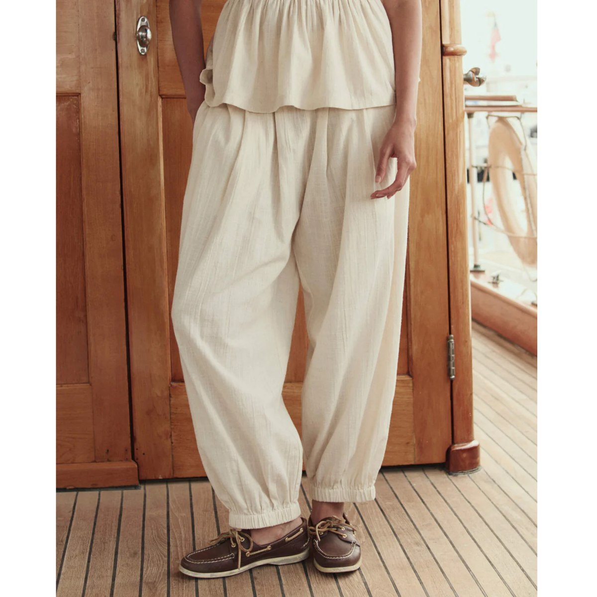 The Elastic Blouson Pant - Natural