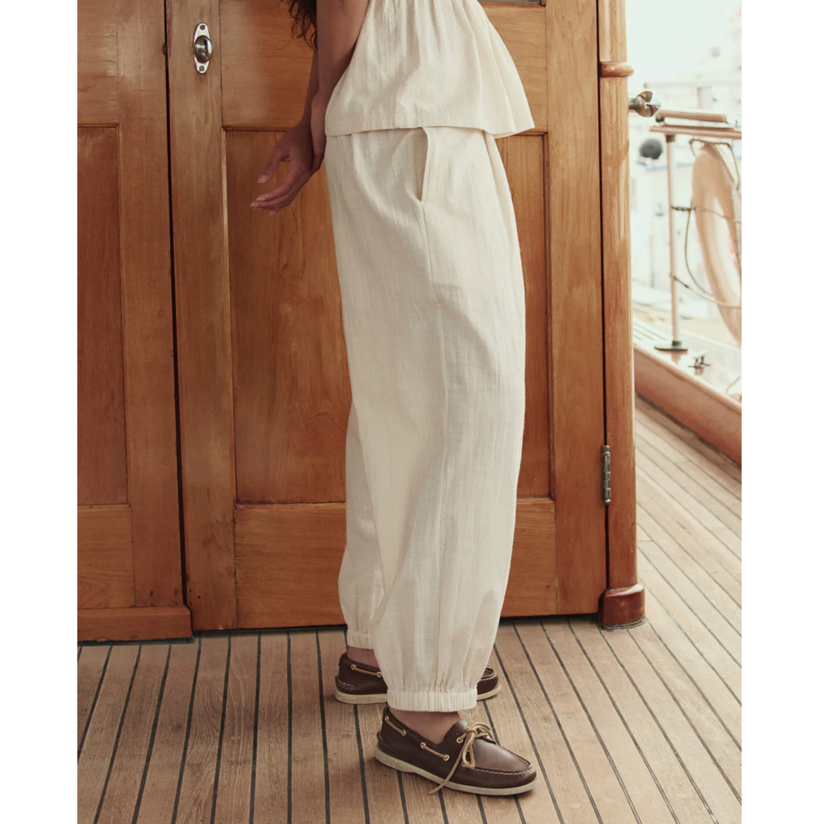 The Elastic Blouson Pant - Natural