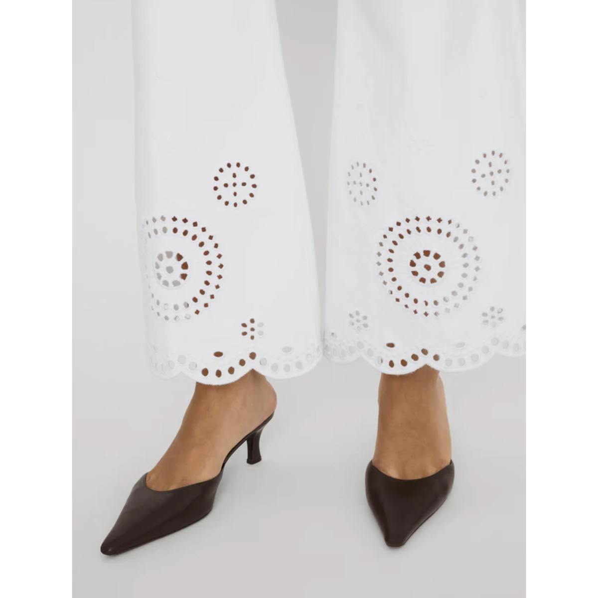 The Eyelet Wide Flare - White