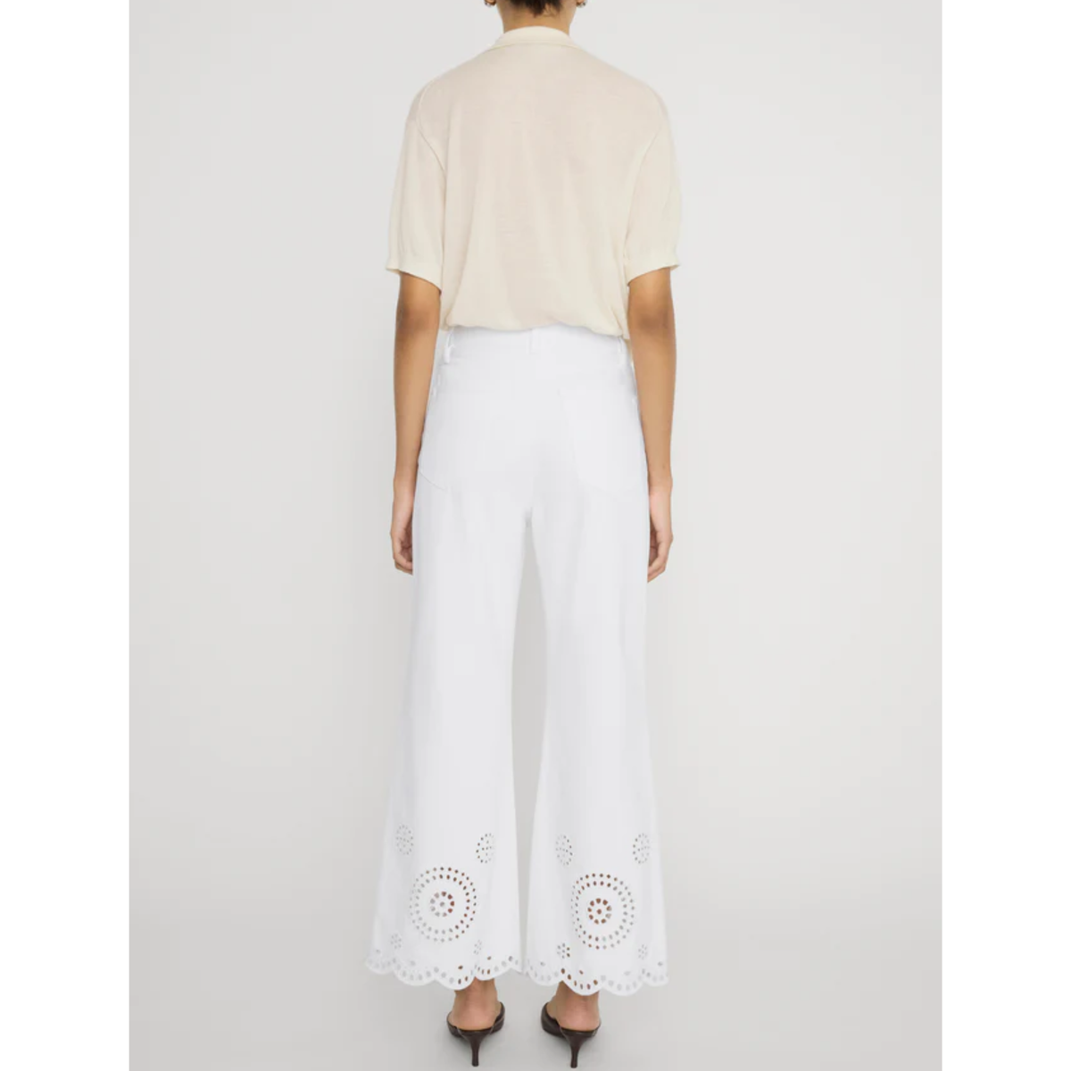 The Eyelet Wide Flare - White