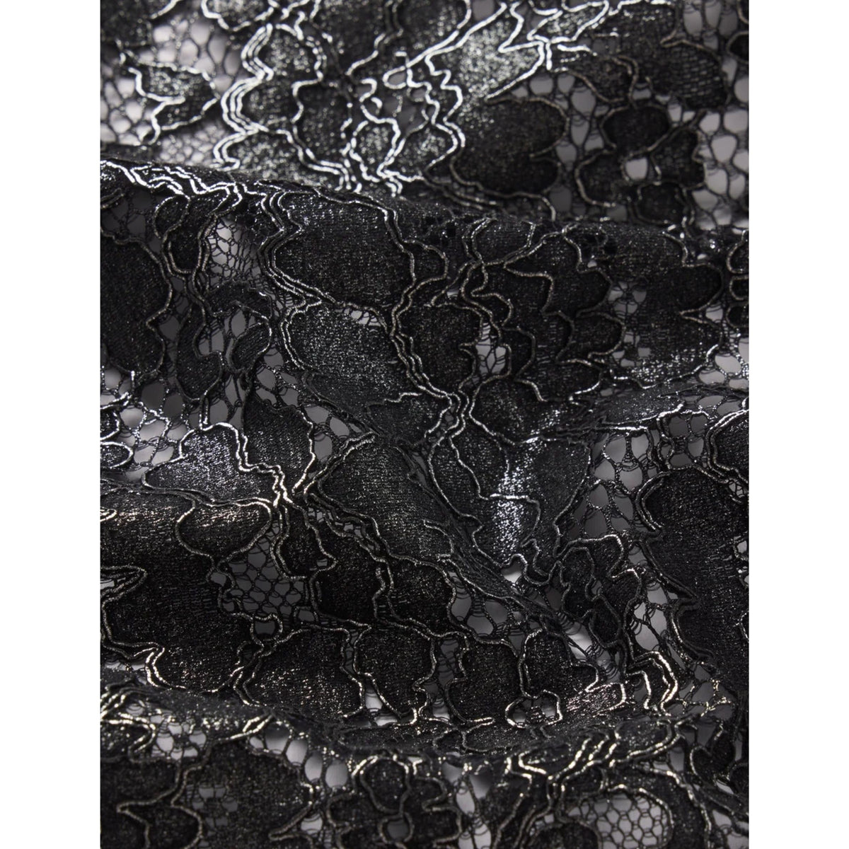 The Foil Lace Shirt - Gunmetal