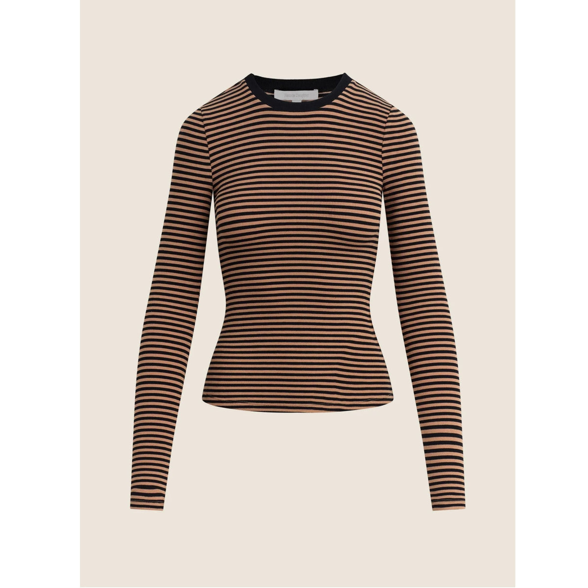 The Foundation Long Sleeve Top - Camel Black Stripe