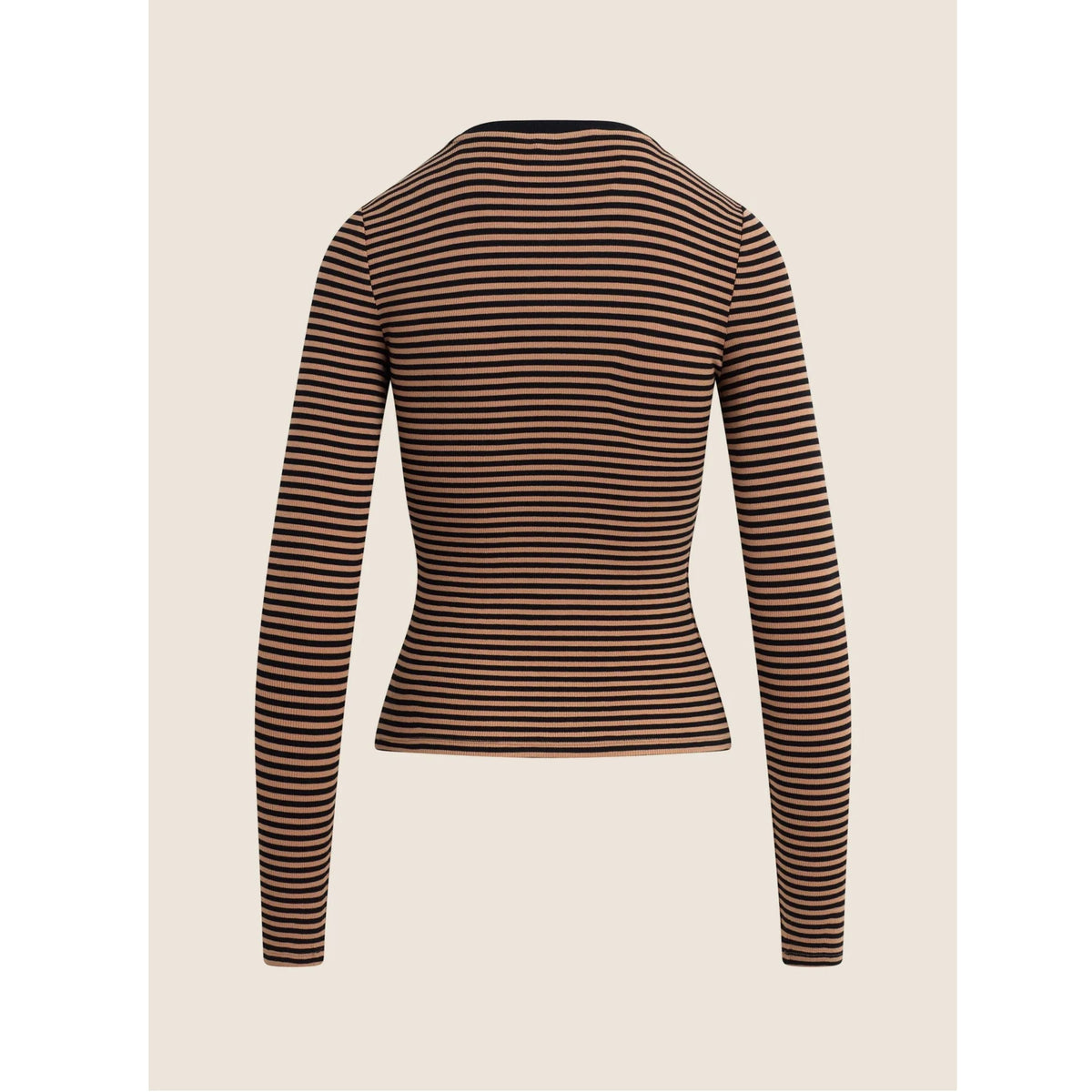 The Foundation Long Sleeve Top - Camel Black Stripe