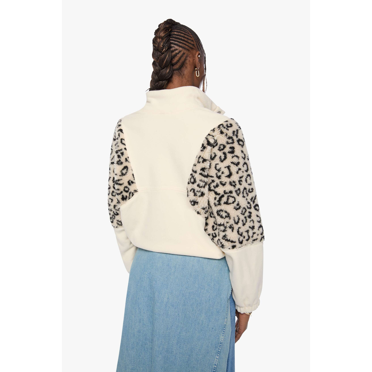 The Funnel Neck Drop Inset - Cream And White
