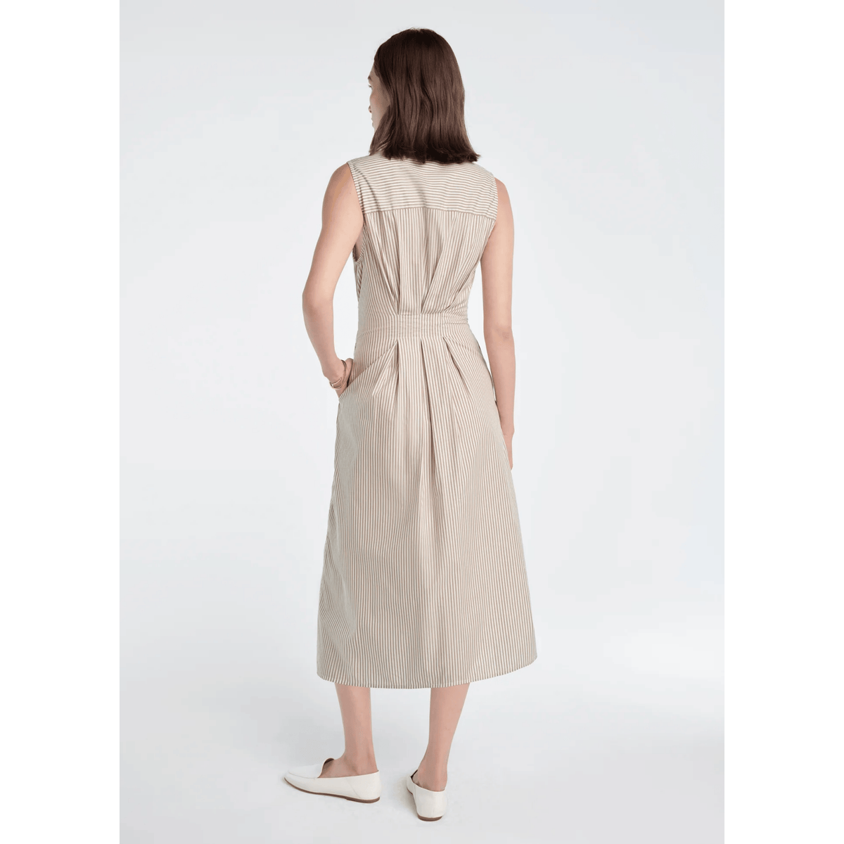 The Good Behavior Dress - Soft Taupe Stripe