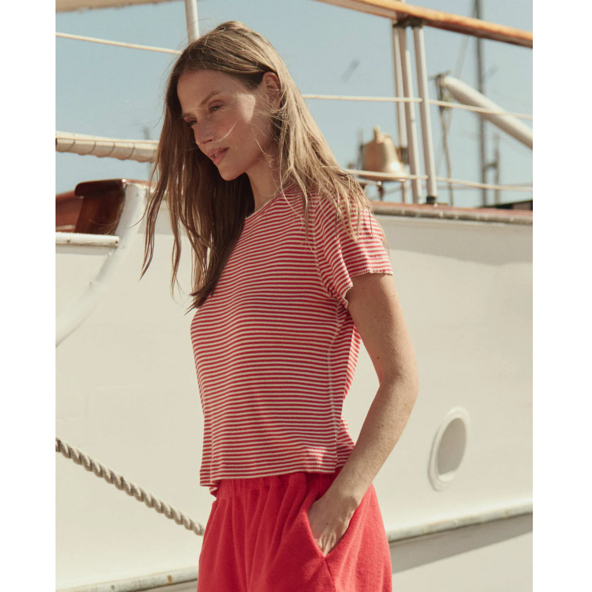 The Little Tee - Pimento Stripe