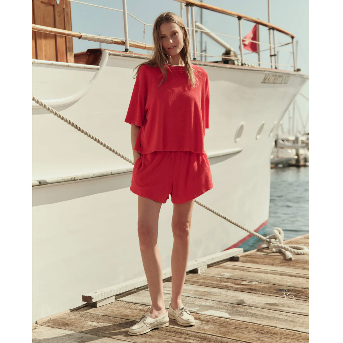 The Micro Terry Swing Short - Pimento