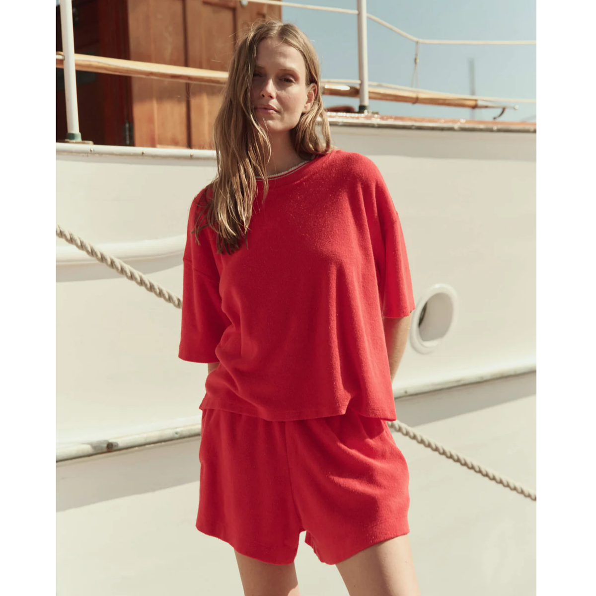 The Micro Terry Swing Short - Pimento