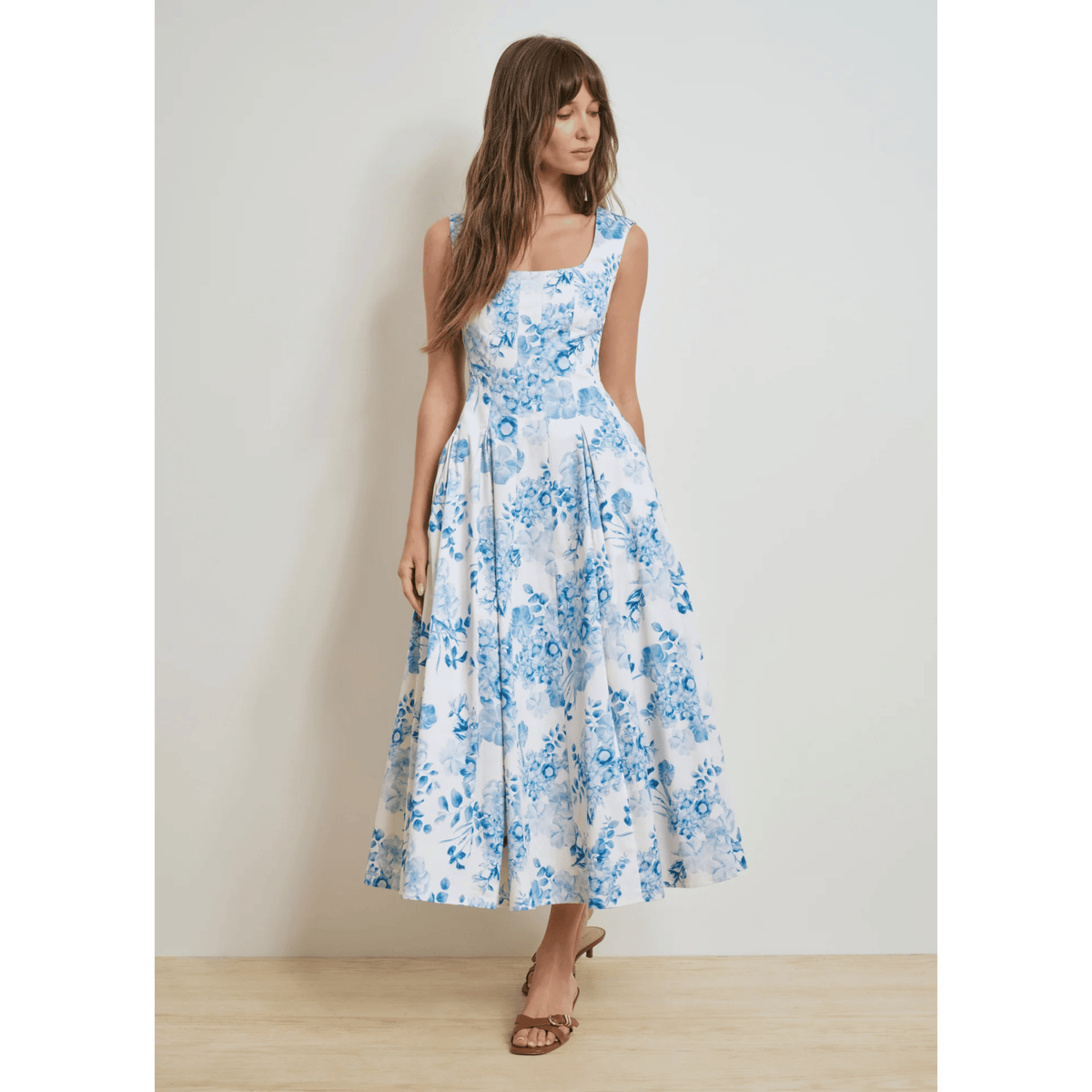 The Muse Dress - Blue And White Floral