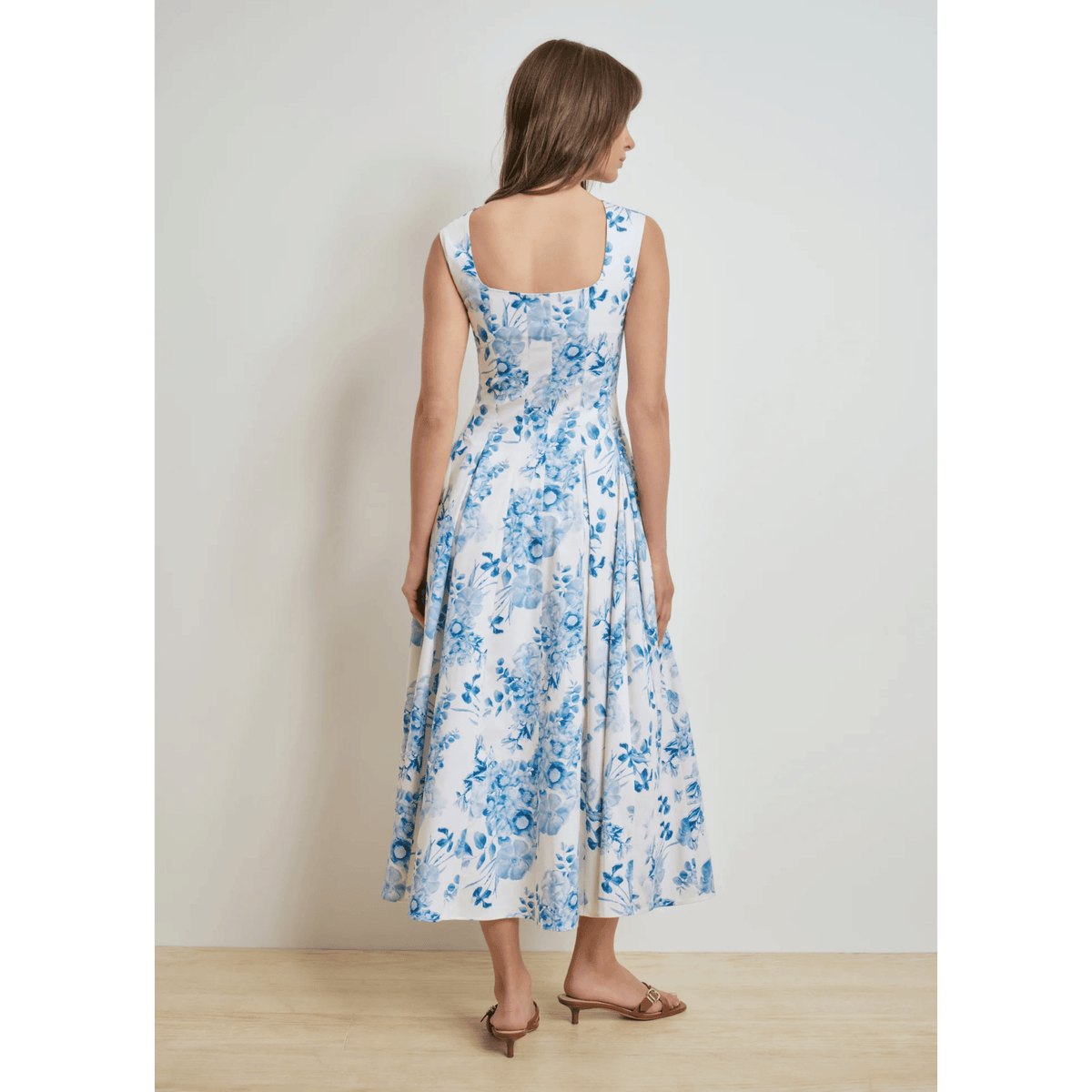 The Muse Dress - Blue And White Floral