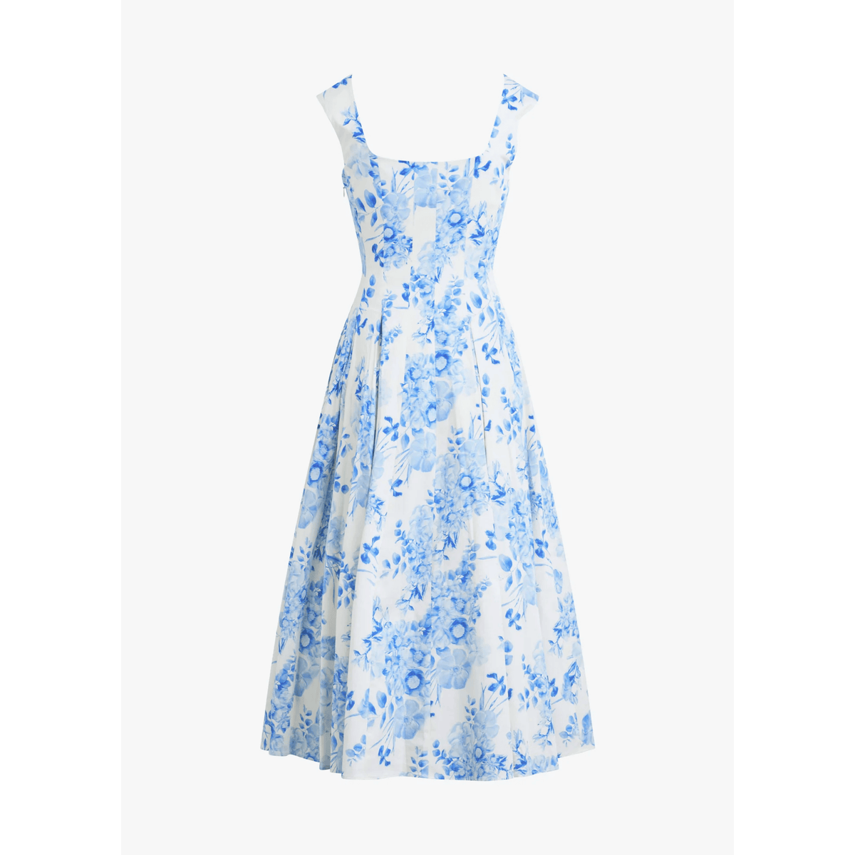 white and blue embroidered dress Boden Women's Octavia Cotton Dress in White main image 0