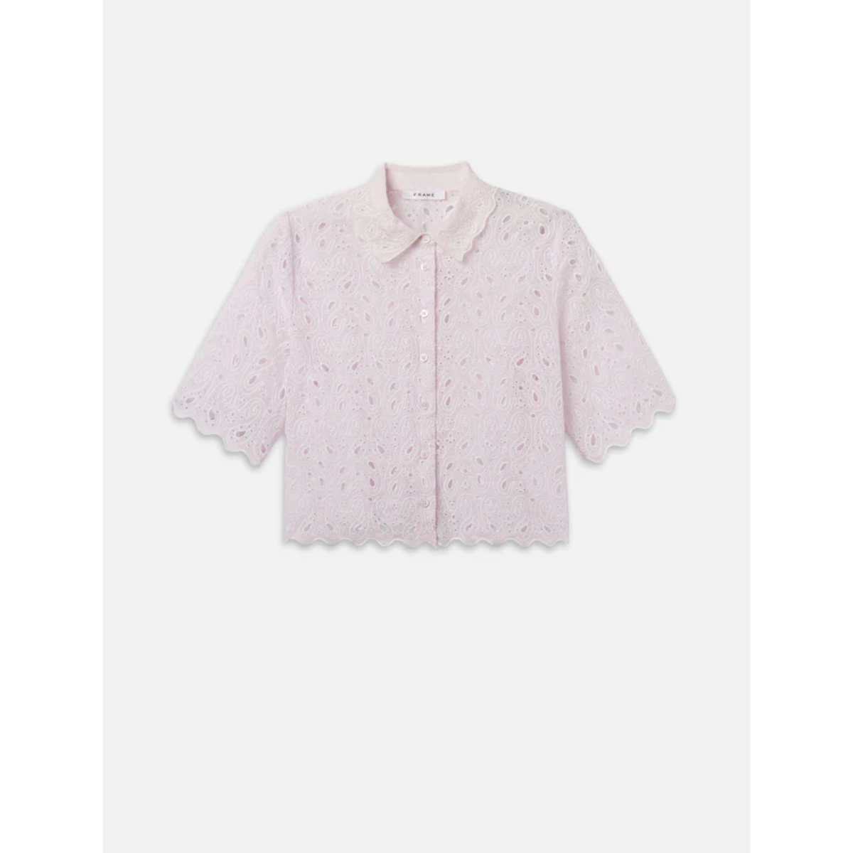 The Paisley Eyelet Shirt - Bubble Gum