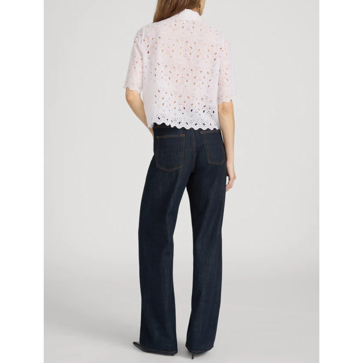 The Paisley Eyelet Shirt - Bubble Gum