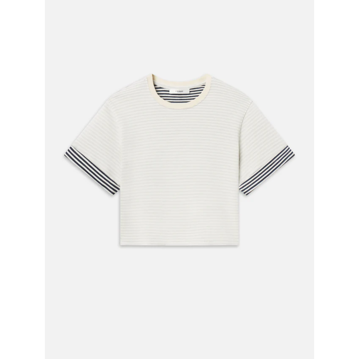 The Stripe Cuff Top - Cream Multi