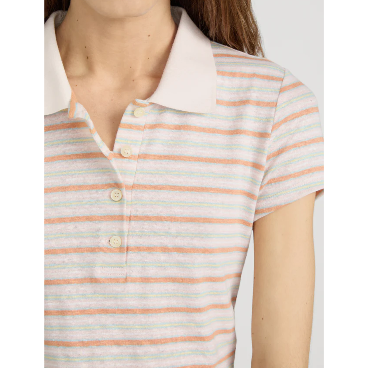 The Stripe Polo - Pink Sand Multi